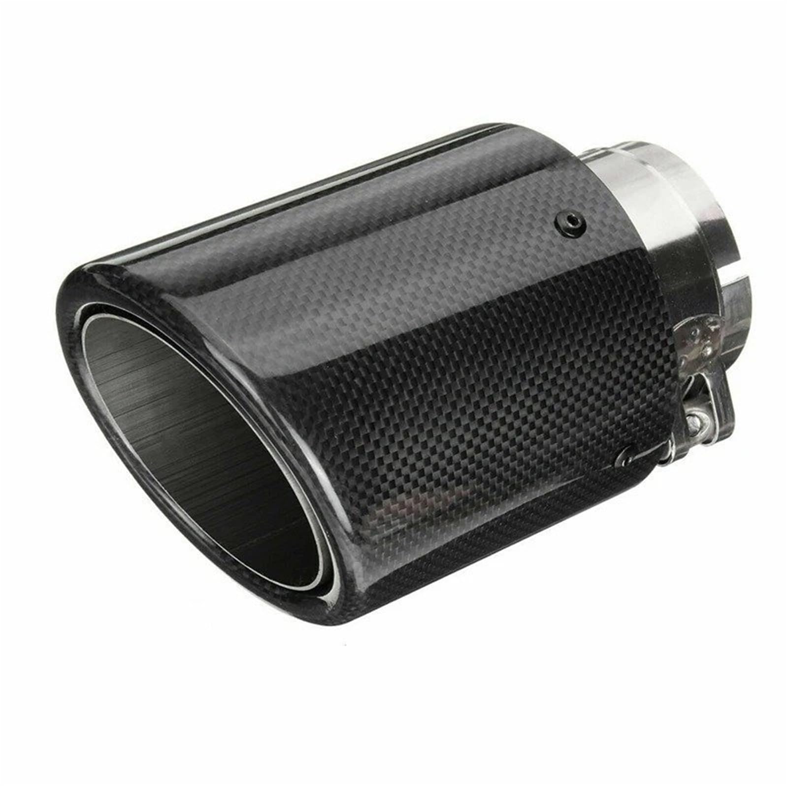 Auto Auspuffrohr 66 Mm Universal-Carbonfaser-Autoauspuffanlagen, Düse, Schalldämpfer, Rohrspitze, Glänzend Schwarz Abgasrohr(63-89mm) von MALTAY