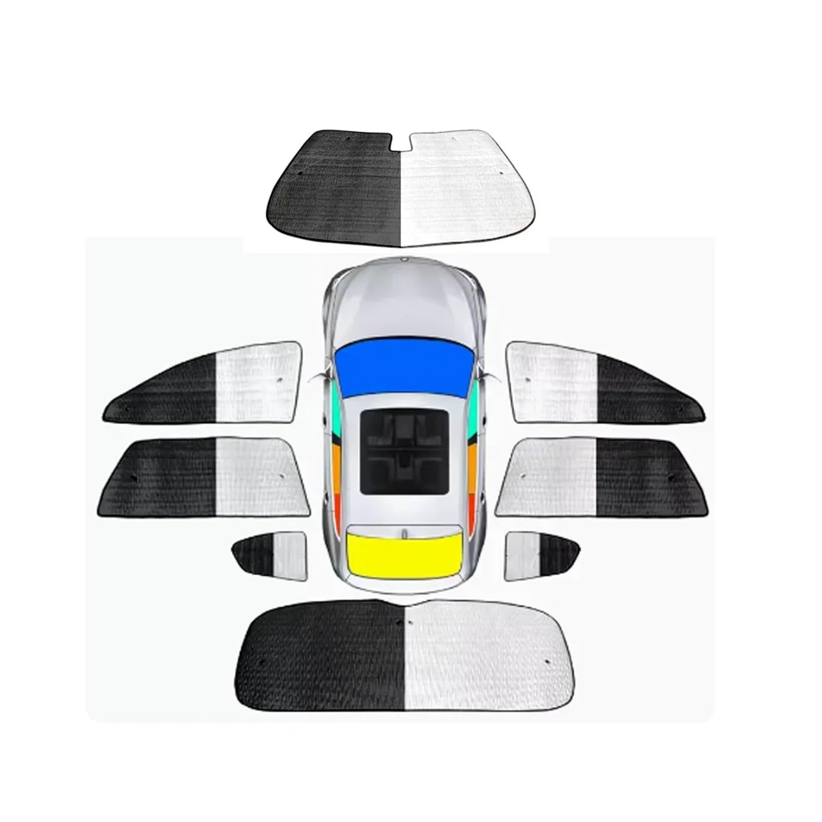 Auto Fenster Sonnenschutz Autosonnenschutz Für VW Für Touareg CR 2019 2020 2021 2022 2023~2024 Dachfenster Sonnenblende Seitenwindschutzvorhang Schiebedachabdeckung Zubehör Auto Sonnenschutz(All Side von MALTAY