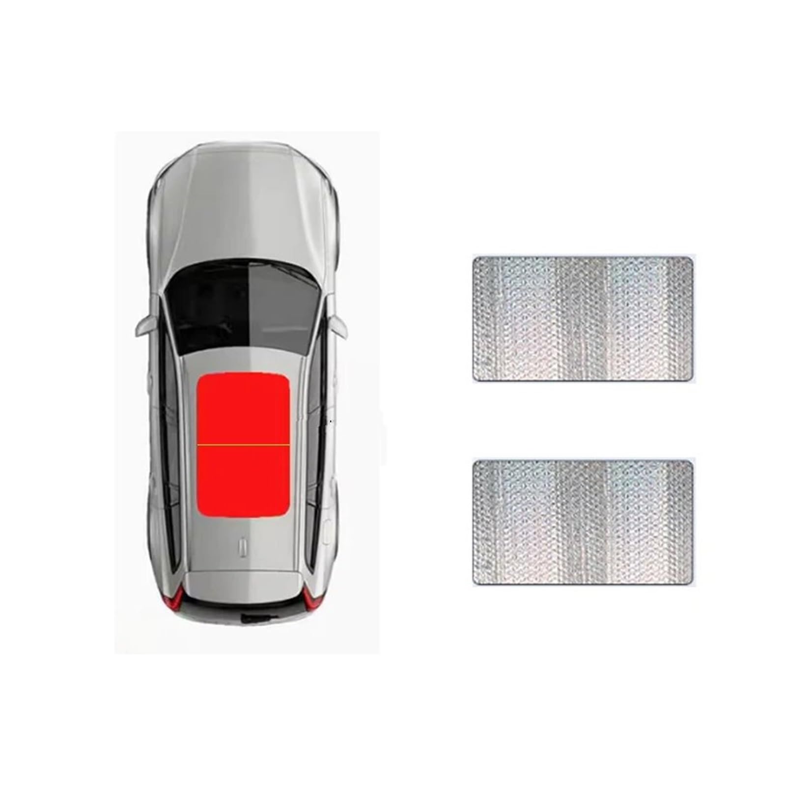 Auto Fenster Sonnenschutz Für Ford Für Mondeo 2022 2023 MK5 Auto Panorama Dach 2X Hitzeschild Fenster Sonnenschirm Anti-UV Schiebedach Sonnenschirm Auto Sonnenschutz(Silber) von MALTAY