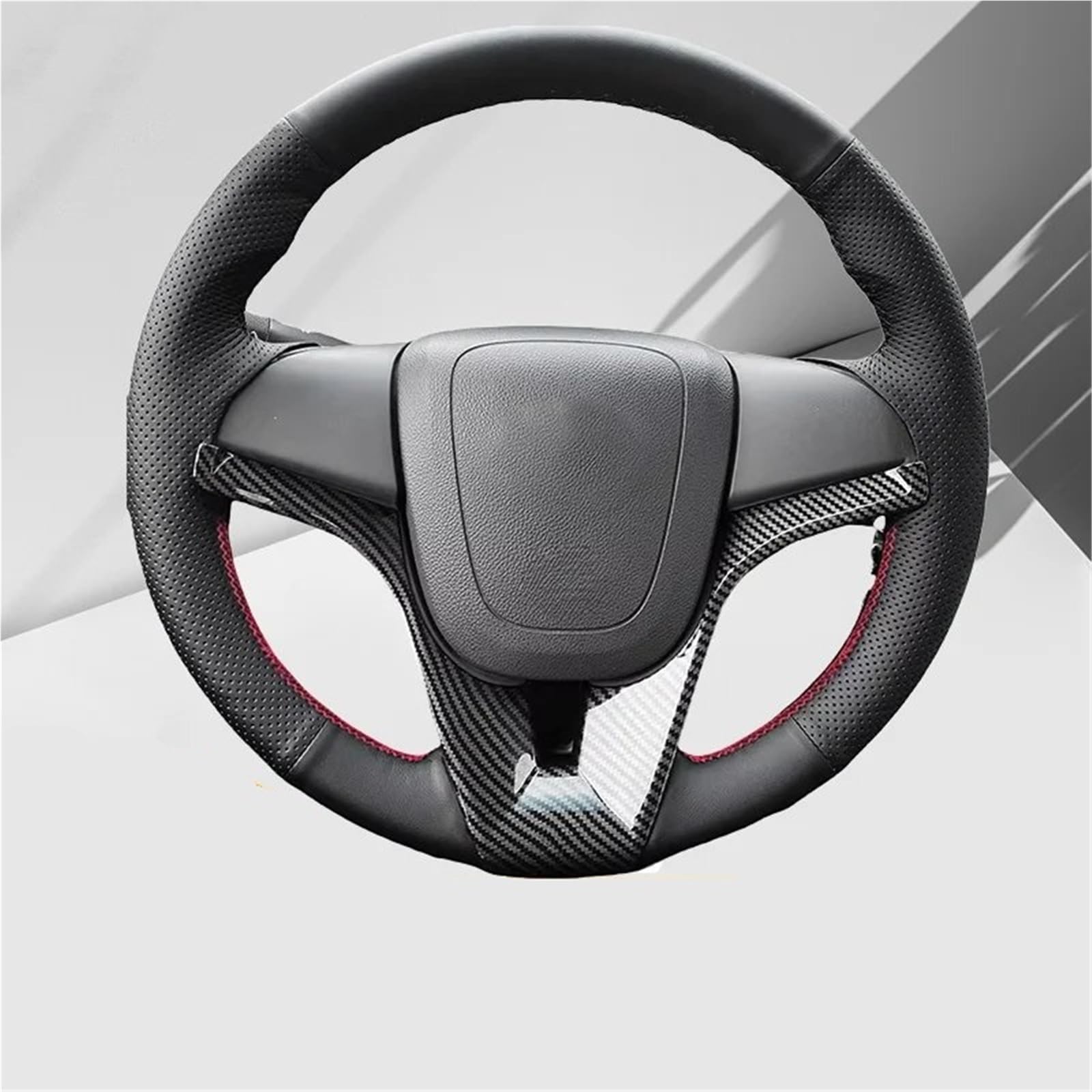 Auto-Lenkradabdeckung Für Chevrolet Für Cruze 2009-2014 Für Aveo 2011-2014 Für Orlando 2010-2015 Für Ravon Für R4 2016-2018 Auto-Lenkradabdeckung Aus Rutschfestem Leder Lenkradschutzhülle(White Thread von MALTAY