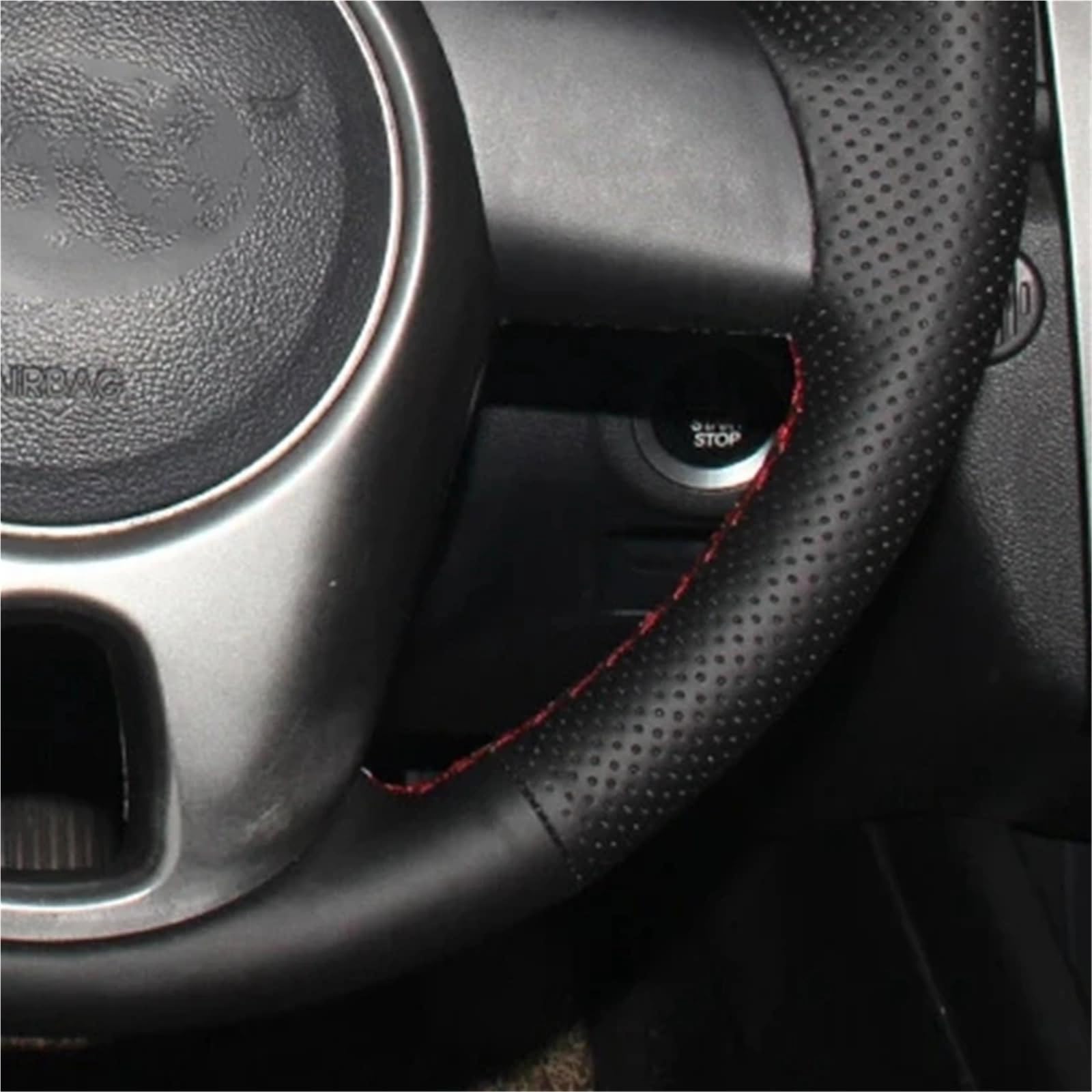 Auto-Lenkradabdeckung Für Kia Für Forte Für Soul Für Rio 2009 2010 2011 Nicht-Slip Schwarz Leder Geflecht Auto Lenkrad Abdeckung Auto Innen Auto Zubehör Lenkradschutzhülle(Orange Thread) von MALTAY