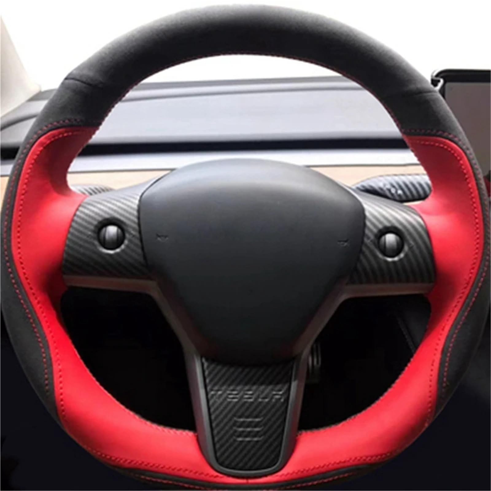 Auto-Lenkradabdeckung Für Tesla Für Modell 3 2015 2016 2017 2018 2019 2020 2021 Für Modell Y 2019 2020 2021 Auto Lenkrad Abdeckung Nicht-Slip Wildleder Leder Geflecht Lenkradschutzhülle(Style 8) von MALTAY