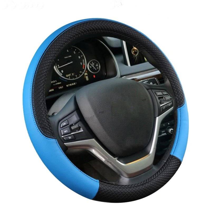 Auto-Lenkradabdeckung Sport Auto Lenkrad Abdeckungen Anti-Slip Leder Auto Lenkrad Abdeckung Auto-Styling Anti-fangen Halter Protor Lenkradschutzhülle(Blau) von MALTAY