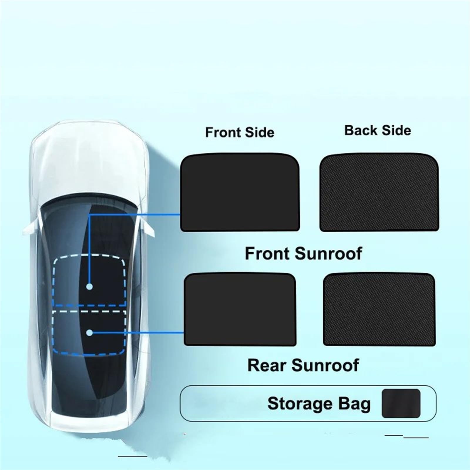 Auto-Sonnenschutz Für Tesla Für Modell Y 3 2022 2023 Schiebedach Sonnenschirm Dach Auto Sonnenschutz Dachfenster Rollo Schattierung Nano Sonnenblende Netz Autofenster-Sonnenschutz(CN M3 Ice BK) von MALTAY