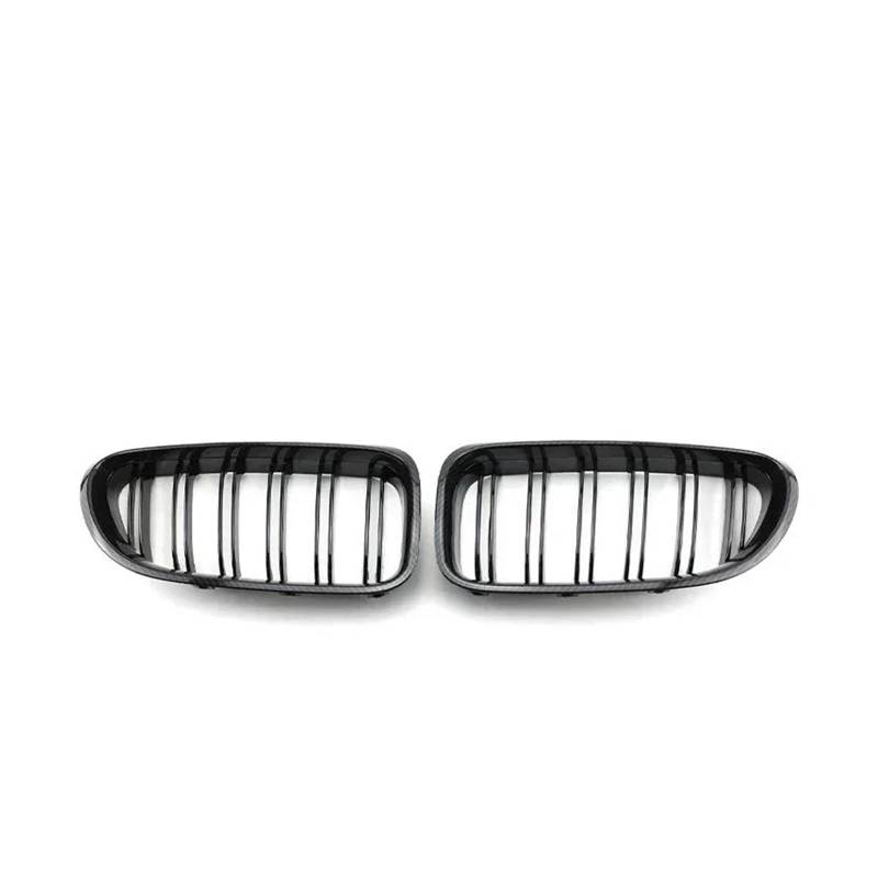 Kühlergrille 2 Stück Für M6 F06 F12 F13 6er-Serie 2012–2019 Auto-Frontstoßstange Nierengrill Doppellamellengitter Glänzend Schwarz Matt Schwarz Kühlergrill(Carbon Style) von MALTAY