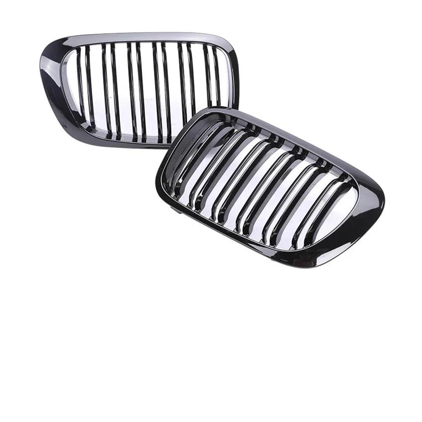 Kühlergrille Auto Front Niere Grill Glanz Schwarz Einzel Doppel Lamellen Racing Grille Zubehör Für 3-Serie E46 1998-2001 2/4 Tür Kühlergrill(2 Dual Gloss Black) von MALTAY