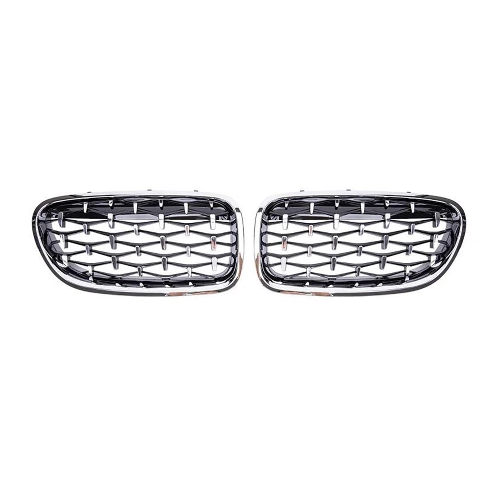 Kühlergrille Auto Front Nieren Stoßstange Grill Für 5 Series F10 F11 F18 520 523 525 530i M5 2010-2017 Gitter Diamant Stil Racing Grille Silber Kühlergrill(All Silver) von MALTAY