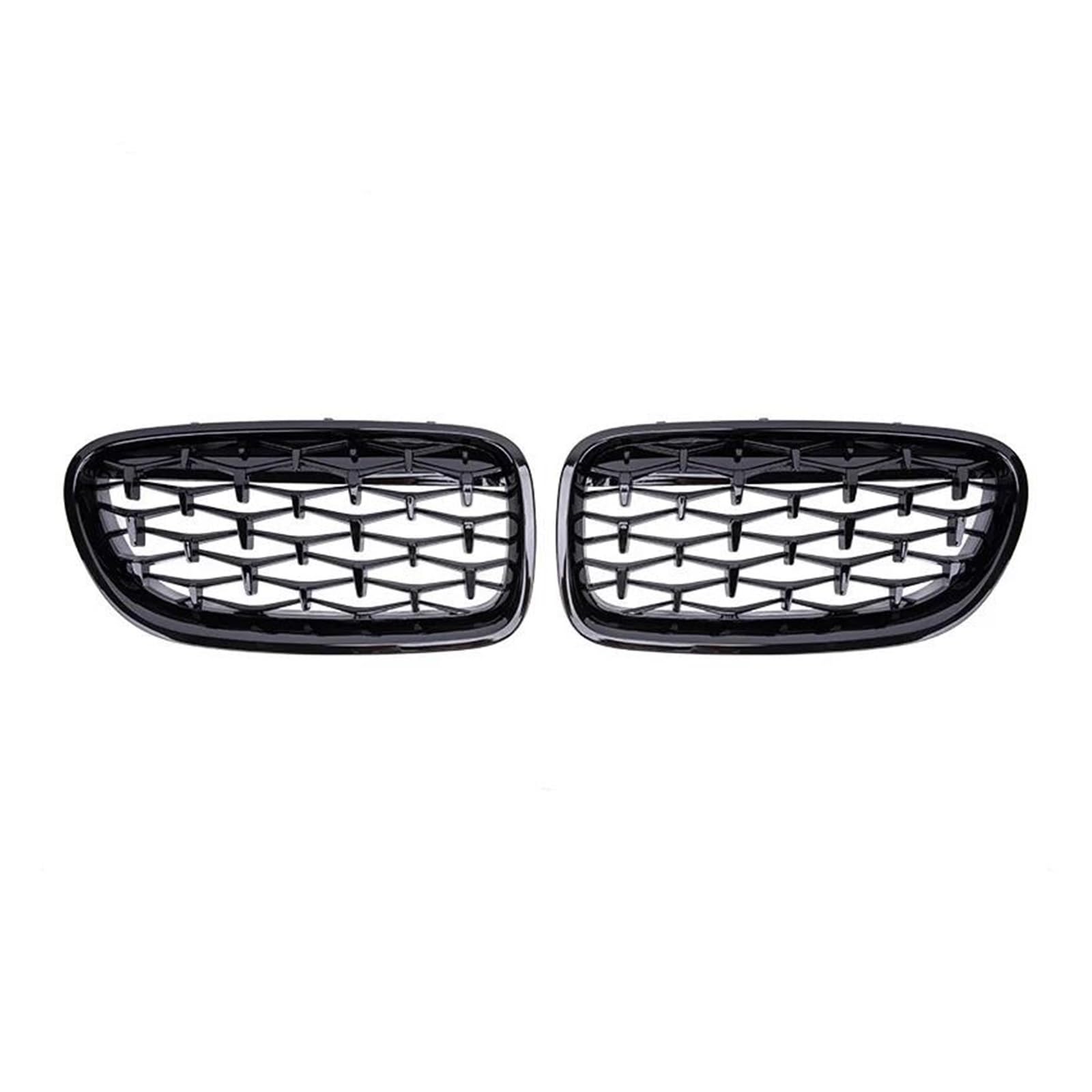 Kühlergrille Auto Front Nieren Stoßstange Grill Für 5 Series F10 F11 F18 520 523 525 530i M5 2010-2017 Gitter Diamant Stil Racing Grille Silber Kühlergrill(Gloss Black) von MALTAY