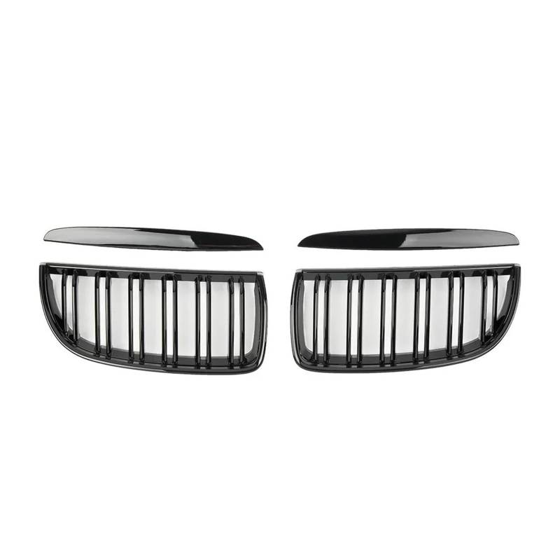 Kühlergrille Auto Kühlergrill Niere Doppellamelle Glanz Schwarz Für E90 E91 Grill 3 Serie 323I 328I 335I 330I 325I 2005-2008 ABS Gitter Kühlergrill(Glossy Black) von MALTAY