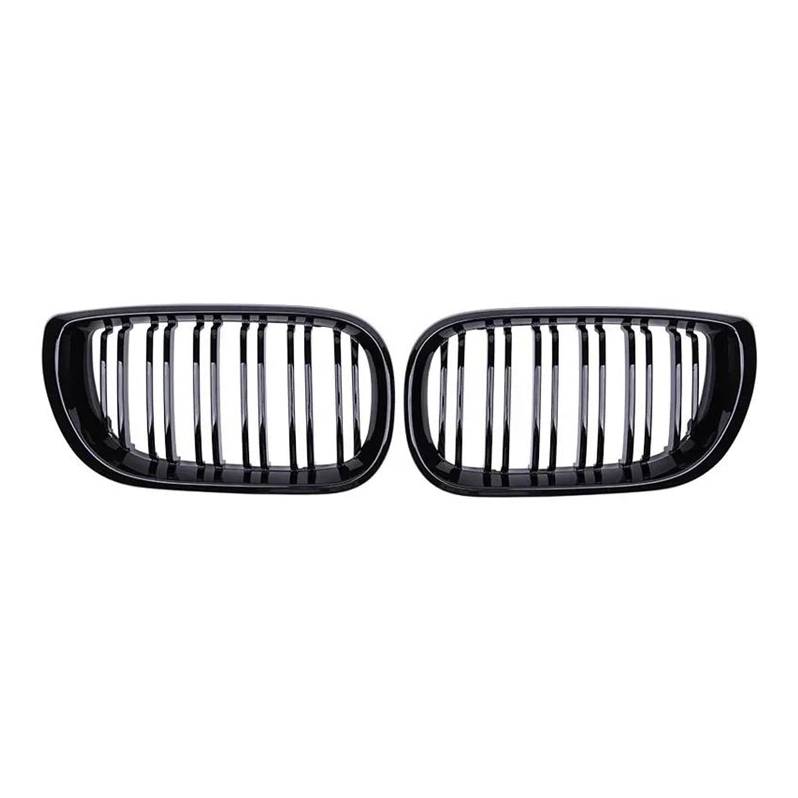 Kühlergrille Auto-Nierengrill Für Die Vordere Niere Für 3er-Serie E46 4-Türer 2002-2005, Schwarz Glänzend, Doppellamellen-Motorhaubengrill, Renngrill Kühlergrill von MALTAY