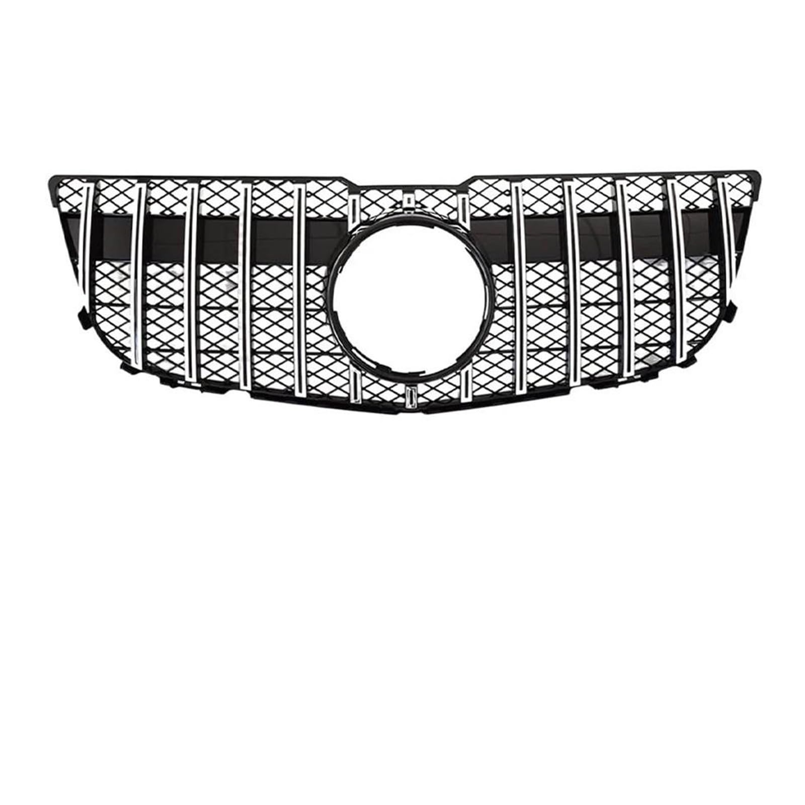 Kühlergrille Auto-Stoßstangenhaube Netz-Frontgrill Oberer Racing-Grill Schwarz/Silber Für Benz Für GLK Für Klasse X204 2013 2014 2015 Kühlergrill(G Silver) von MALTAY