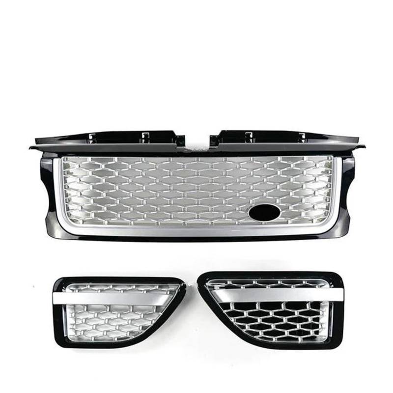 Kühlergrille Auto-Styling Auto-Frontstoßstangengrill Für Land Für Rover Für Range Für Rover Für Sport 2005-2009 L320 ABS-Grillnetz Für Autokühler Kühlergrill(Silver Black Set) von MALTAY