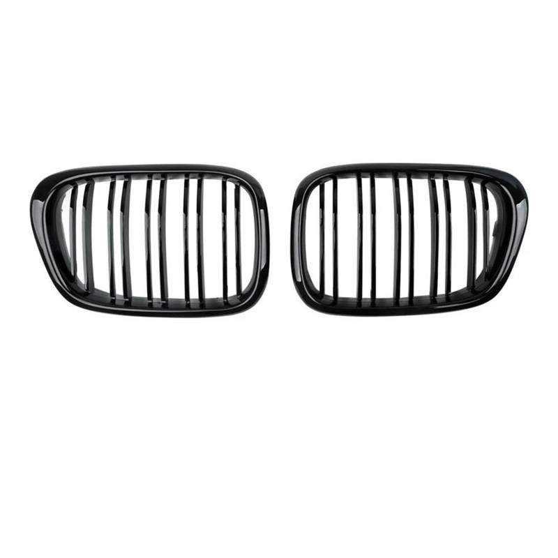 Kühlergrille Auto-Tuning-Body-Kit Für E39 5er-Serie 1999 2000 2001 2002 2003 Facelift-Grill Schwarz Matt Chrom Front Nierengrill Kühlergrill(Gloss Black II) von MALTAY