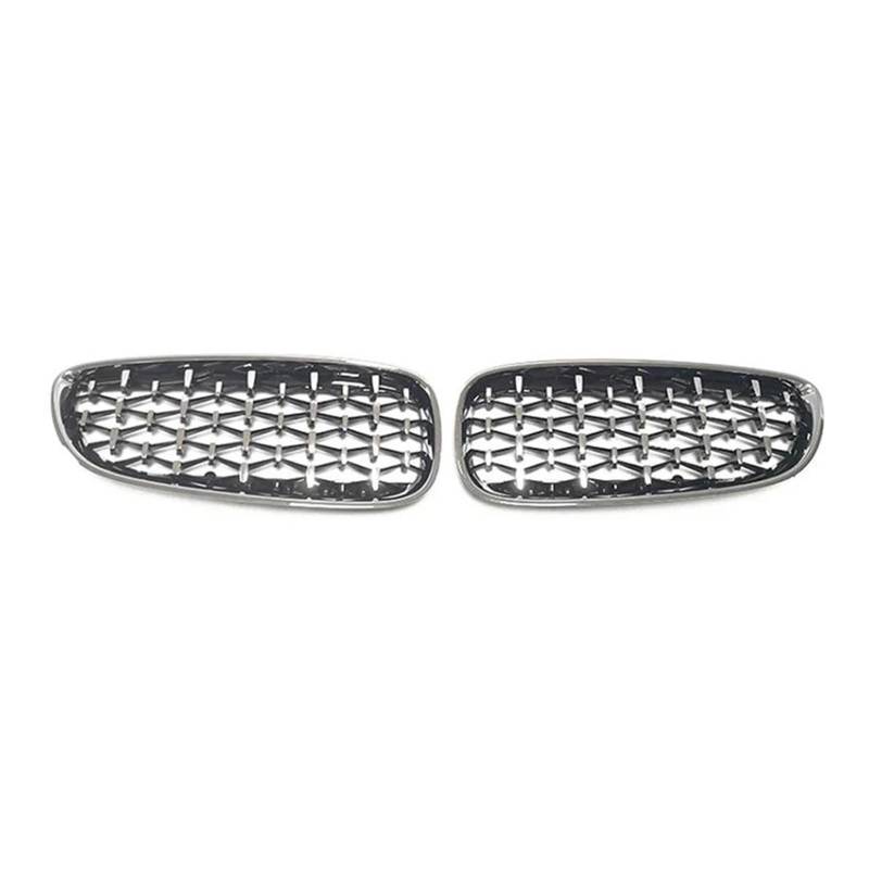 Kühlergrille Diamantgrill Auto Vorderen Stoßfänger Nierengrill Racing Grills Für Z4 E89 2009-2016 ABS Grille Auto Zubehör Glänzend Kühlergrill(Full Silver) von MALTAY