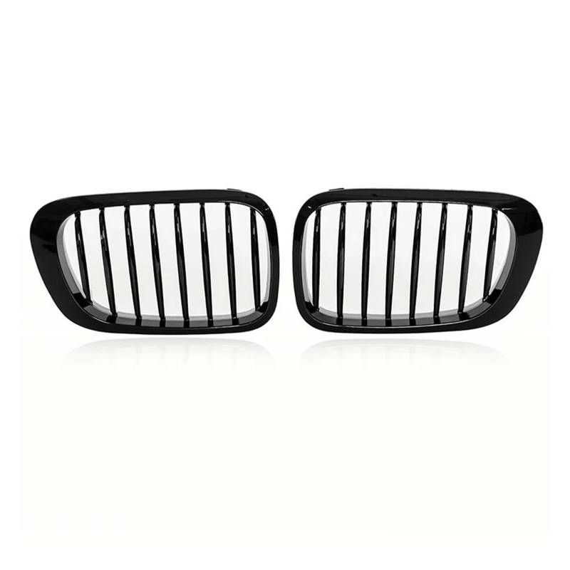 Kühlergrille Front Nierengrill Grille Autozubehör Passend Für 3er E46 Coupé 2Türer 1998-2001 Glänzend Schwarz Matt Schwarz Kühlergrill(Kidney Grille C) von MALTAY