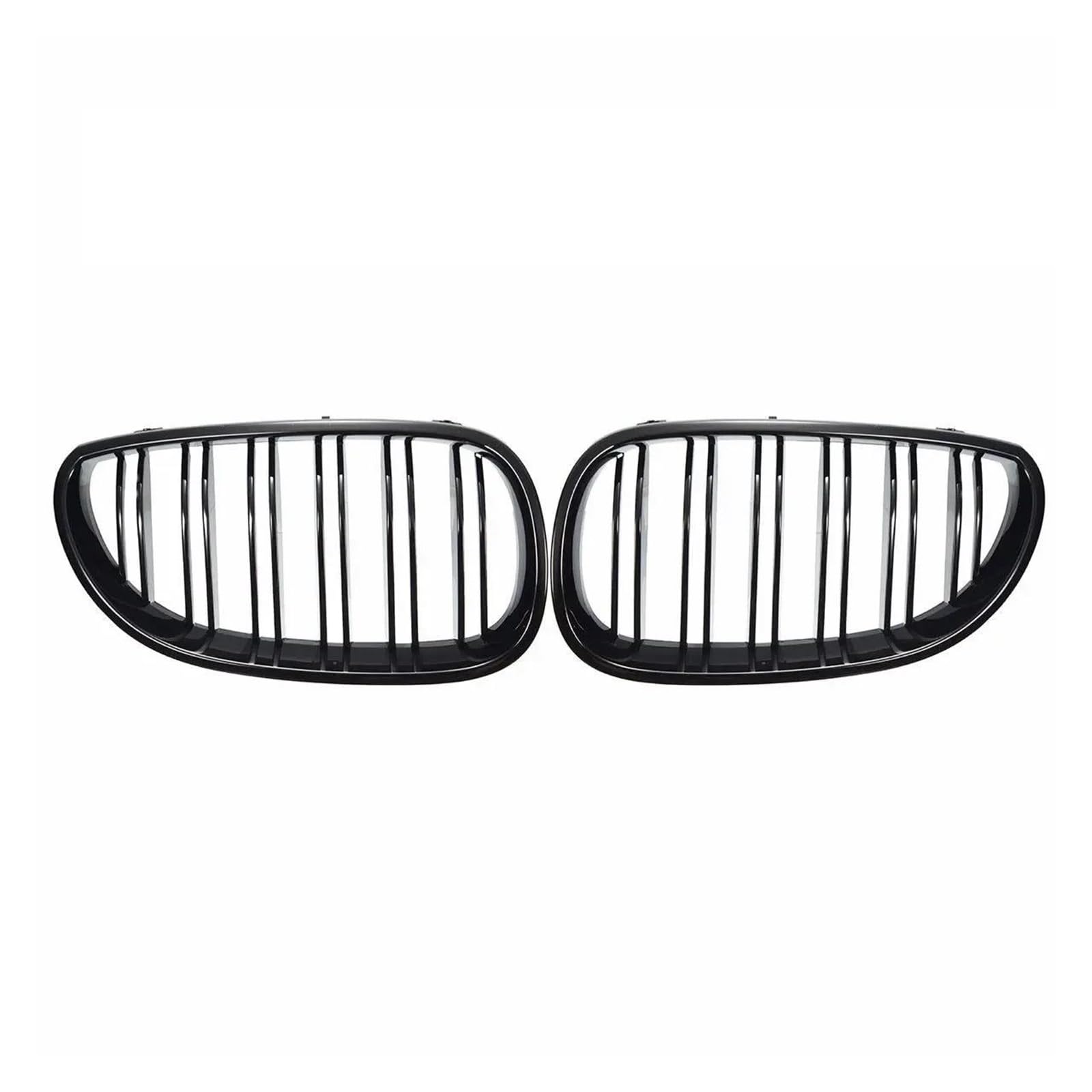 Kühlergrille Frontstoßstange Nierengrill Grill Haube Mesh Doppellinie Glänzend/matt Für 5er E60 M5 E61 520i 545i 550i 535i 2003-2010 Kühlergrill(Glossy Black) von MALTAY