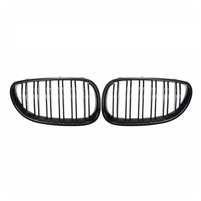 Kühlergrille Frontstoßstange Nierengrill Grill Haube Mesh Doppellinie Glänzend/matt Für 5er E60 M5 E61 520i 545i 550i 535i 2003-2010 Kühlergrill(Glossy Black) von MALTAY