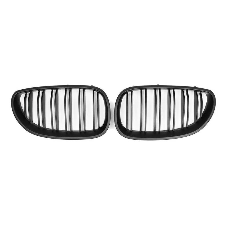 Kühlergrille Frontstoßstange Nierengrill Grill Haube Mesh Doppellinie Glänzend/matt Für 5er E60 M5 E61 520i 545i 550i 535i 2003-2010 Kühlergrill(Matt-schwarz) von MALTAY