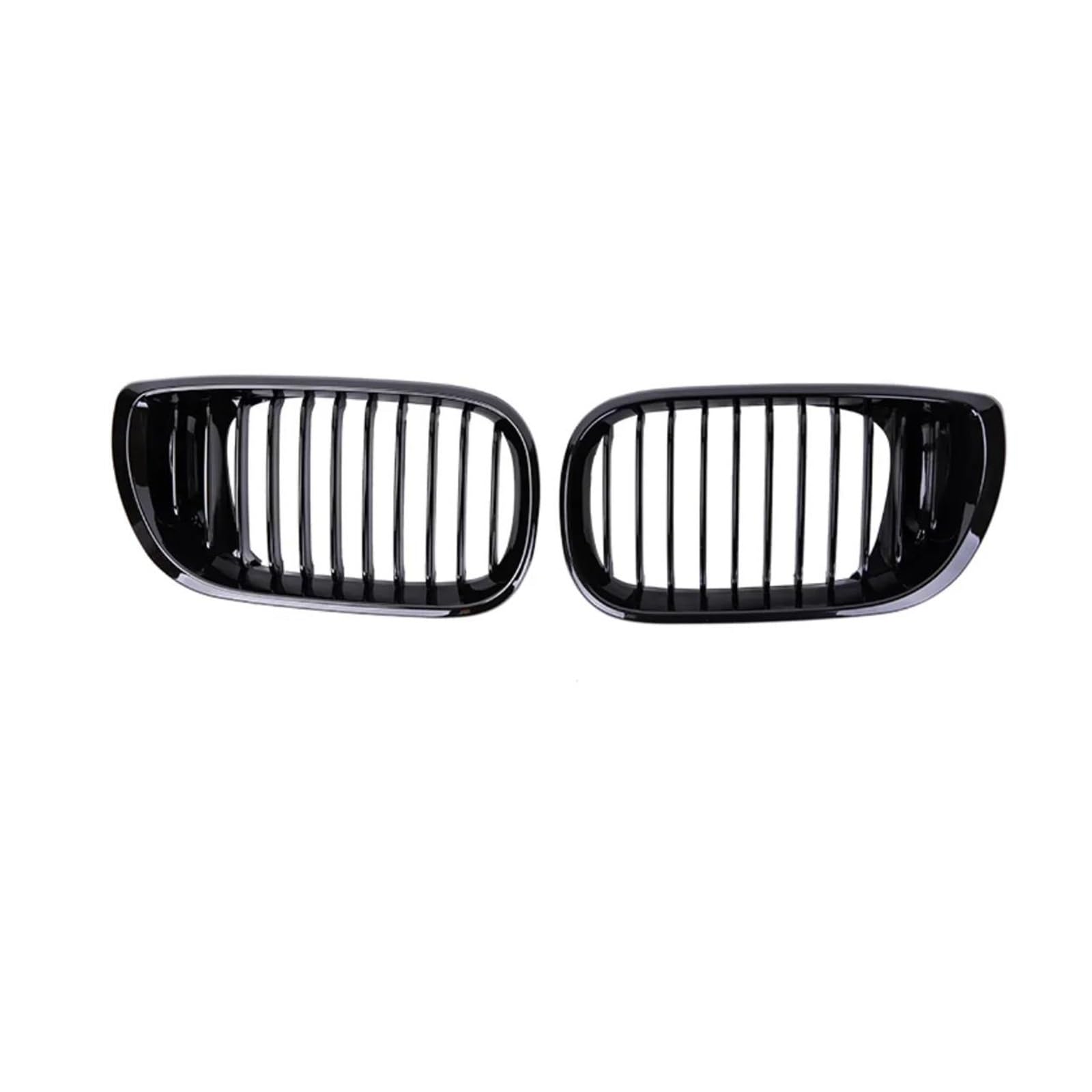 Kühlergrille Frontstoßstangen-Renngrill, Auto-Frontnierengrill, Einzellamellen-Haubengrill Für 3er-Serie E46 4-Türer 2002 2003 2004 2005 Kühlergrill(Glossy Black) von MALTAY