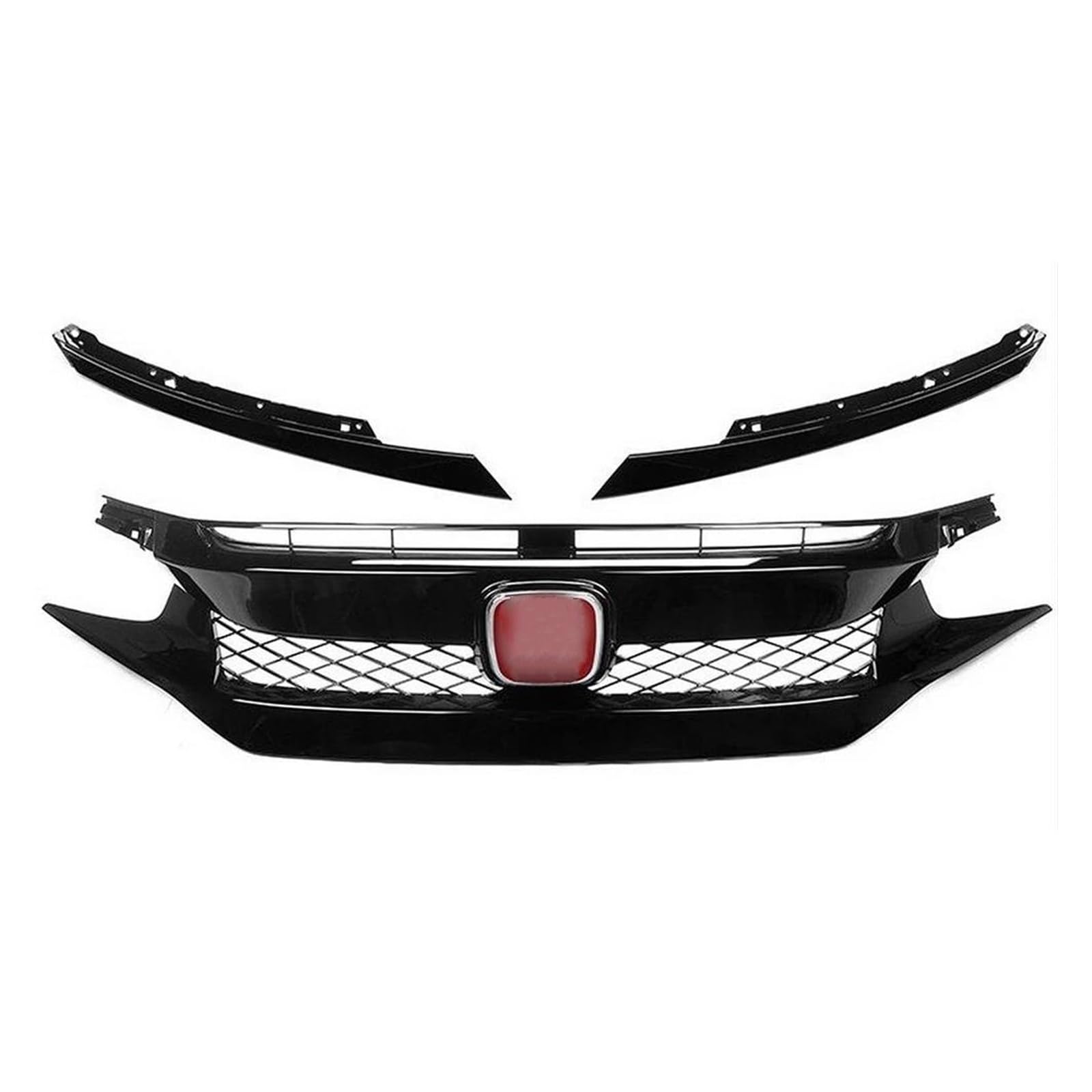 Kühlergrille Für 10. Generation Für Civic 2016–2018 2019–2020 2021 Fronthaubengrill Racing Stoßstangengrill Außenzubehör Schwarzer Kühlergrill Kühlergrill(2016-2018 Red-A) von MALTAY