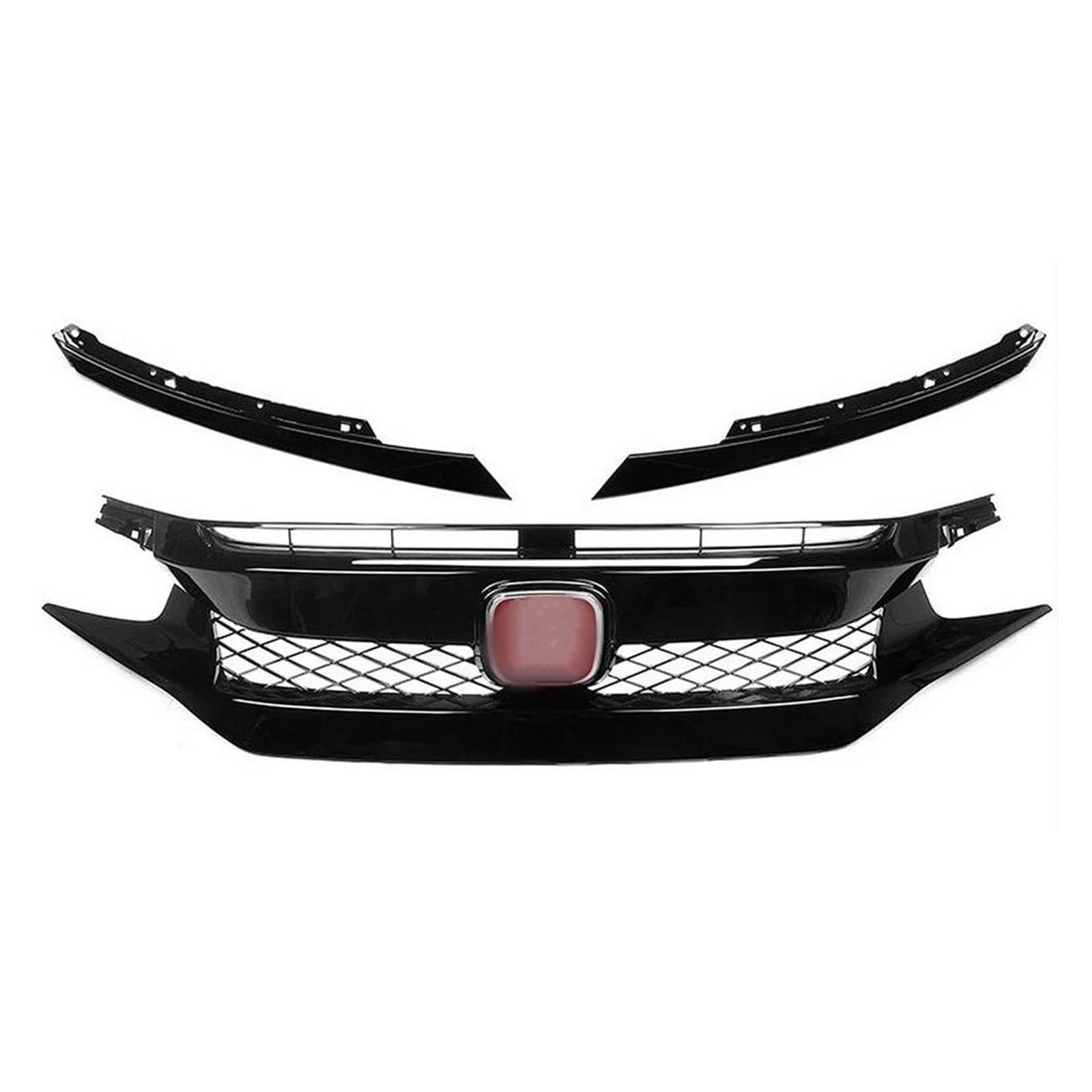 Kühlergrille Für 10. Generation Für Civic 2016–2018 2019–2020 2021 Fronthaubengrill Racing Stoßstangengrill Außenzubehör Schwarzer Kühlergrill Kühlergrill(2021 Red-A) von MALTAY