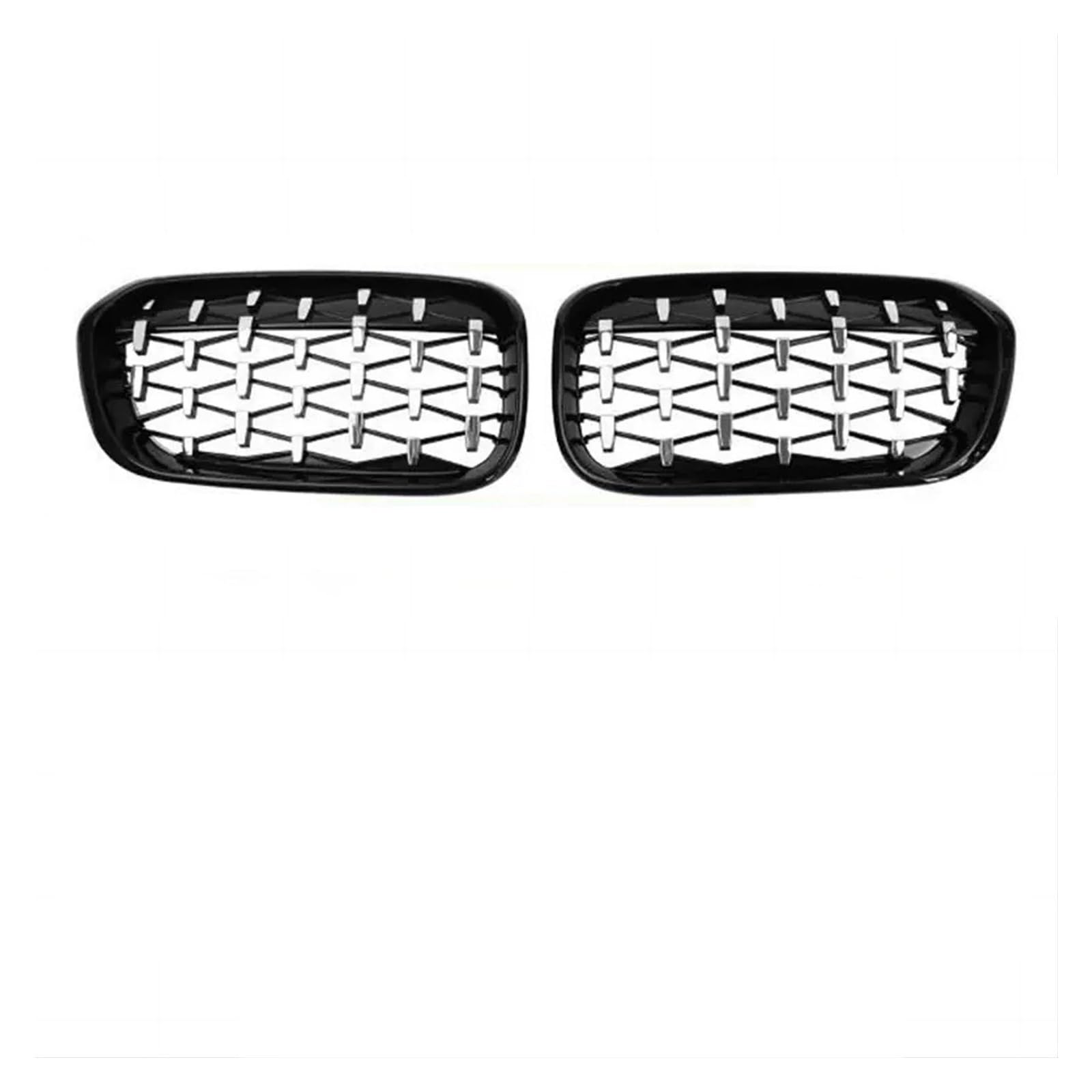 Kühlergrille Für 1er F20 M140i 118d F21 Auto Kühlergrill Grills Schwarz Glänzend Zubehör 2011 2012 2013 2014 2015 2016 2017 2018 Kühlergrill(15-18 GBlack Silver) von MALTAY