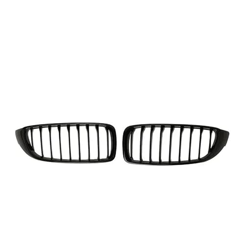 Kühlergrille Für 4er F32 F33 F36 F80 F82 2013–2020 Ersatz-Frontstoßstangen-Grillez-Zubehör, Auto-Doppellinien-Nierengitter Kühlergrill(Single Gloss Black) von MALTAY