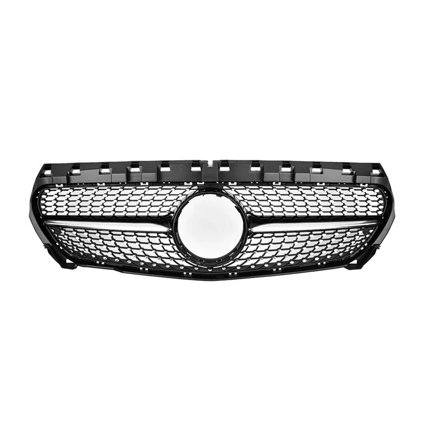 Kühlergrille Für Benz Für CLA-Klasse W117 C117 X117 2013-2019 Chrom Schwarz Diamanten Stil Stoßstangengrill Glänzend Schwarz Für AMG Stil Grille Kühlergrill(D-Black) von MALTAY