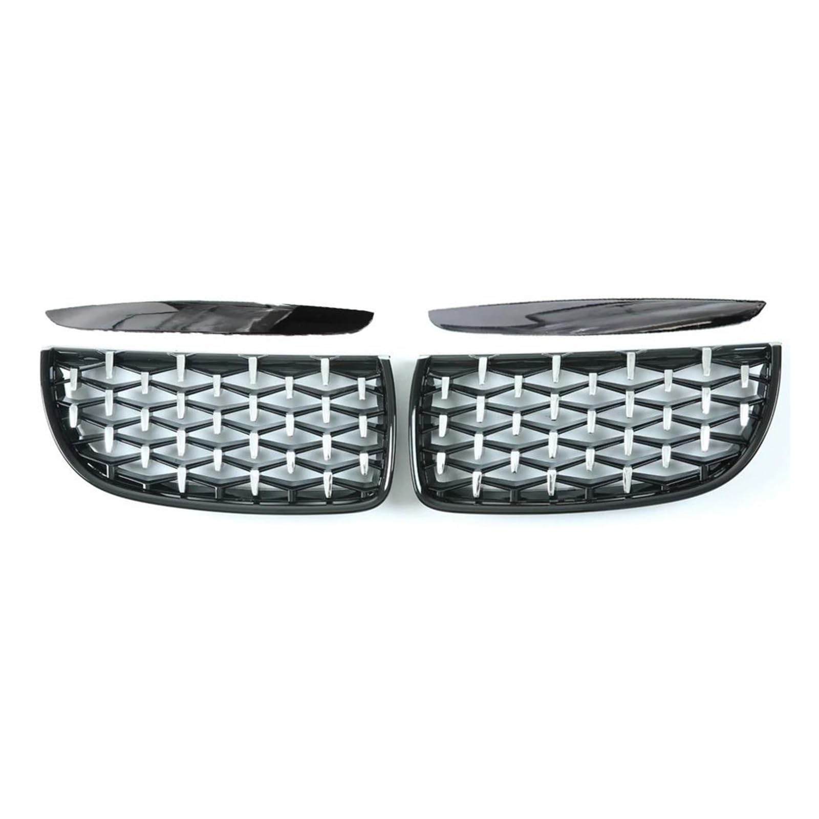 Kühlergrille Für E90 E91 318i 320i 325i 3er-Serie 2005–2012 Front-Nieren-Ersatzgitter EIN Auto-Renngrill Im Diamant-Stil Kühlergrill(S and B 05-08) von MALTAY