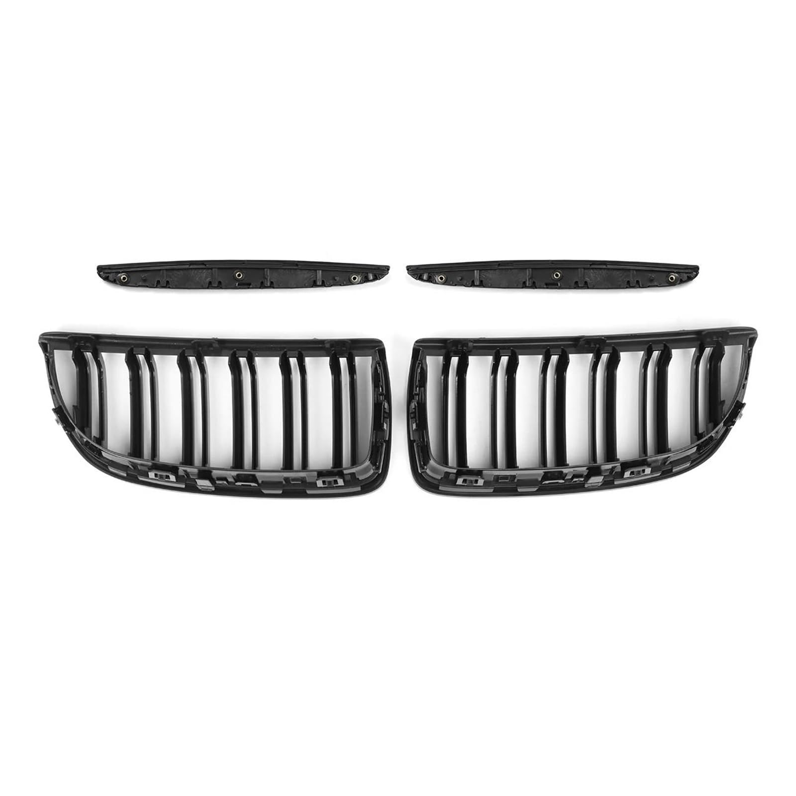 Kühlergrille Für E90 E91 Vor-Facelift 2005 2006 2007 2008 Auto Kühlergrill Grill Vorne Niere Glanz Schwarz Doppel Lamellen Racing Grill Haube Augenlider Kühlergrill von MALTAY