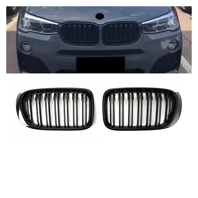 Kühlergrille Für F25 X3 2011-2014 X4 F26 14-18 Auto-Tuning-Teile Front Glanz Schwarz Sport Nieren Grill Diamant Grille Kühlergrill(14-18 GB Dual Slat) von MALTAY