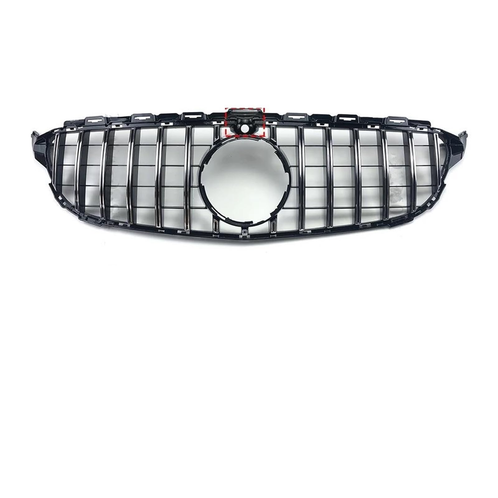 Kühlergrille Für GT Style Frontstoßstangengrill Oberer Ersatzgrill Für W205 S205 Für Benz C C205 C180 C200 C250 C300 C260 2014-2021 Kühlergrill(14-18Silver with Cam) von MALTAY