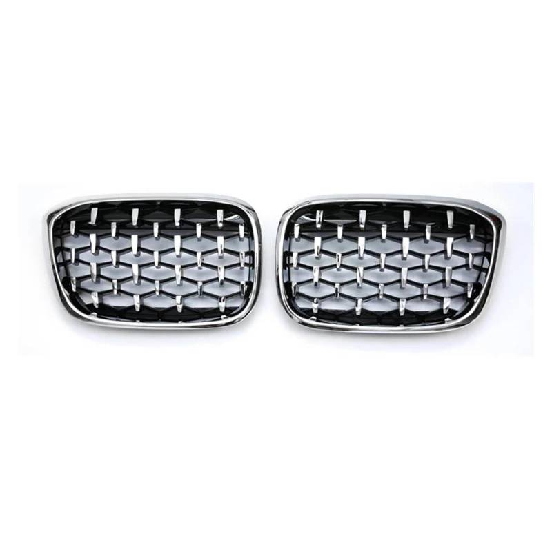 Kühlergrille Für X3 X4 G01 G08 G02 2017 2018 2019 2020 2021 Paar Diamantgrills Meteor Style Ersatzgrill Auto Frontstoßstangengrill Kühlergrill(All Silver) von MALTAY