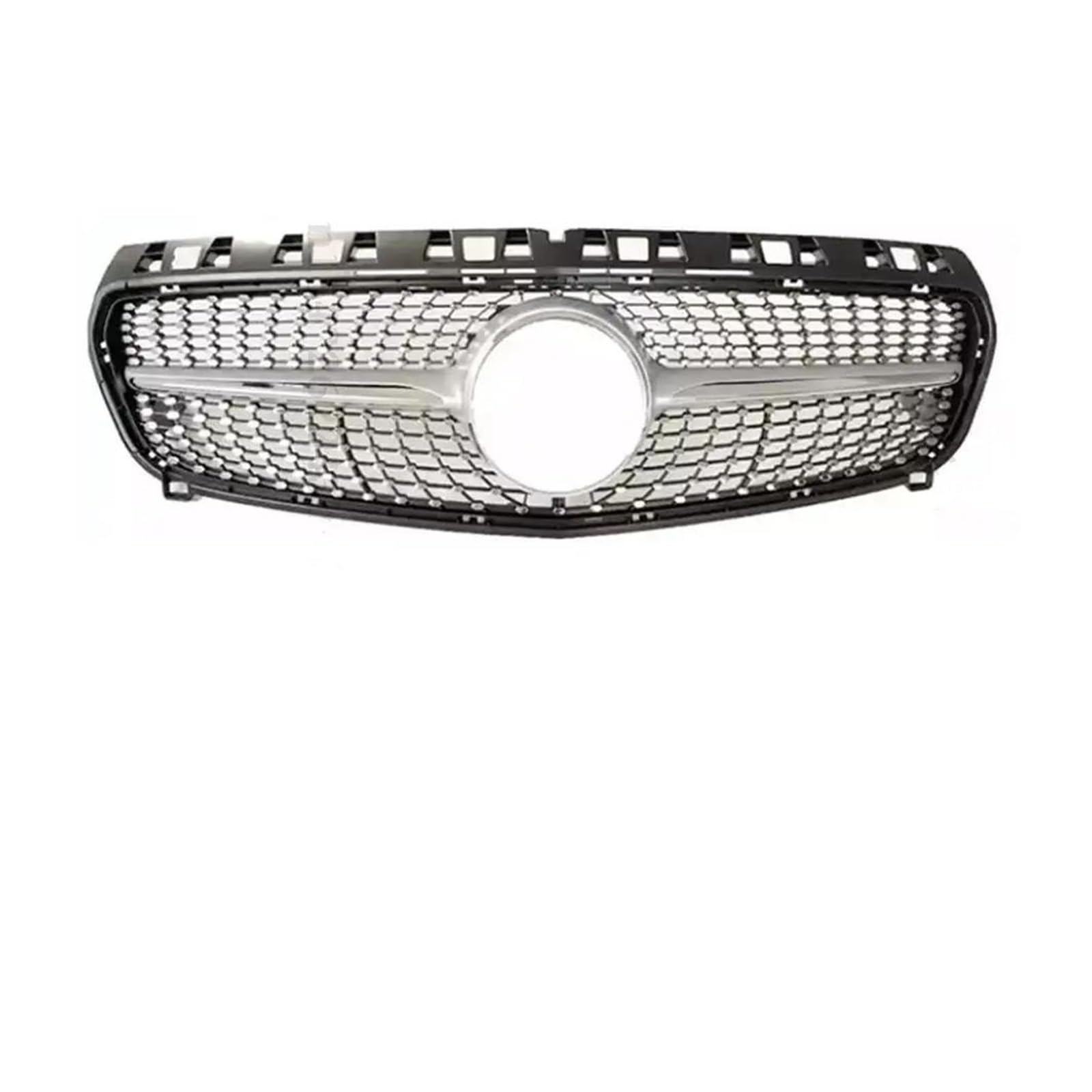 Kühlergrille Trim Styling Für Benz A W176 2013 2014 2015 2016 2017 2018 A180 A200 A45 Einlass Grille Kühlergrill Racing Grill GT Diamant Kühlergrill(A Chrome Silver) von MALTAY