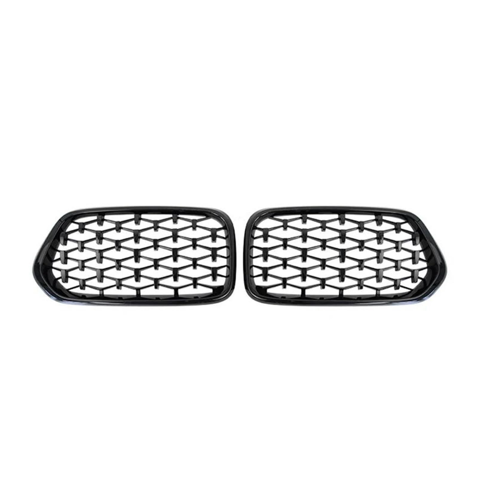 Kühlergrille Trim Zubehör Diamant Auto Front Stoßstange Nieren Kühlergrill Racing Grill Für X2 F39 2018-2022 Glanz Schwarz Gitter Grills Kühlergrill(Gloss Black) von MALTAY