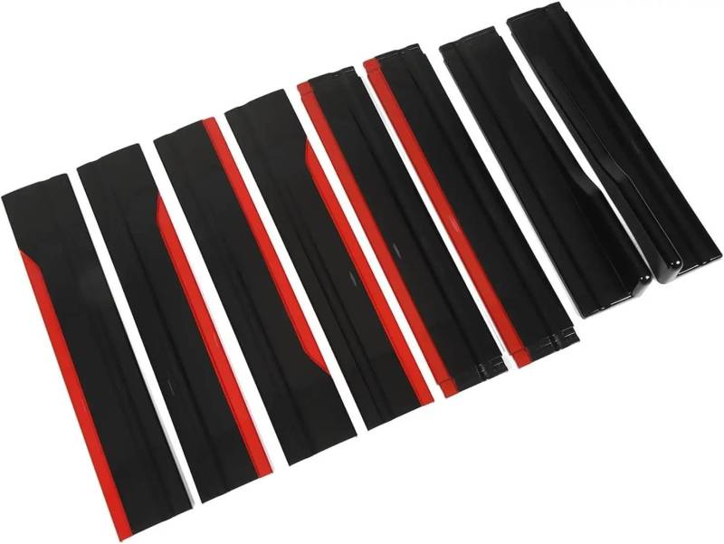 Splitter 2,2M Seitenschwellerverlängerungen Auto-Seitenschweller Winglet-Splitter-Lippe Für Ford Für Mustang Für Focus RS ST Für Fiesta Für Mondeo Alle Modelle Diffusor(Rot) von MALTAY