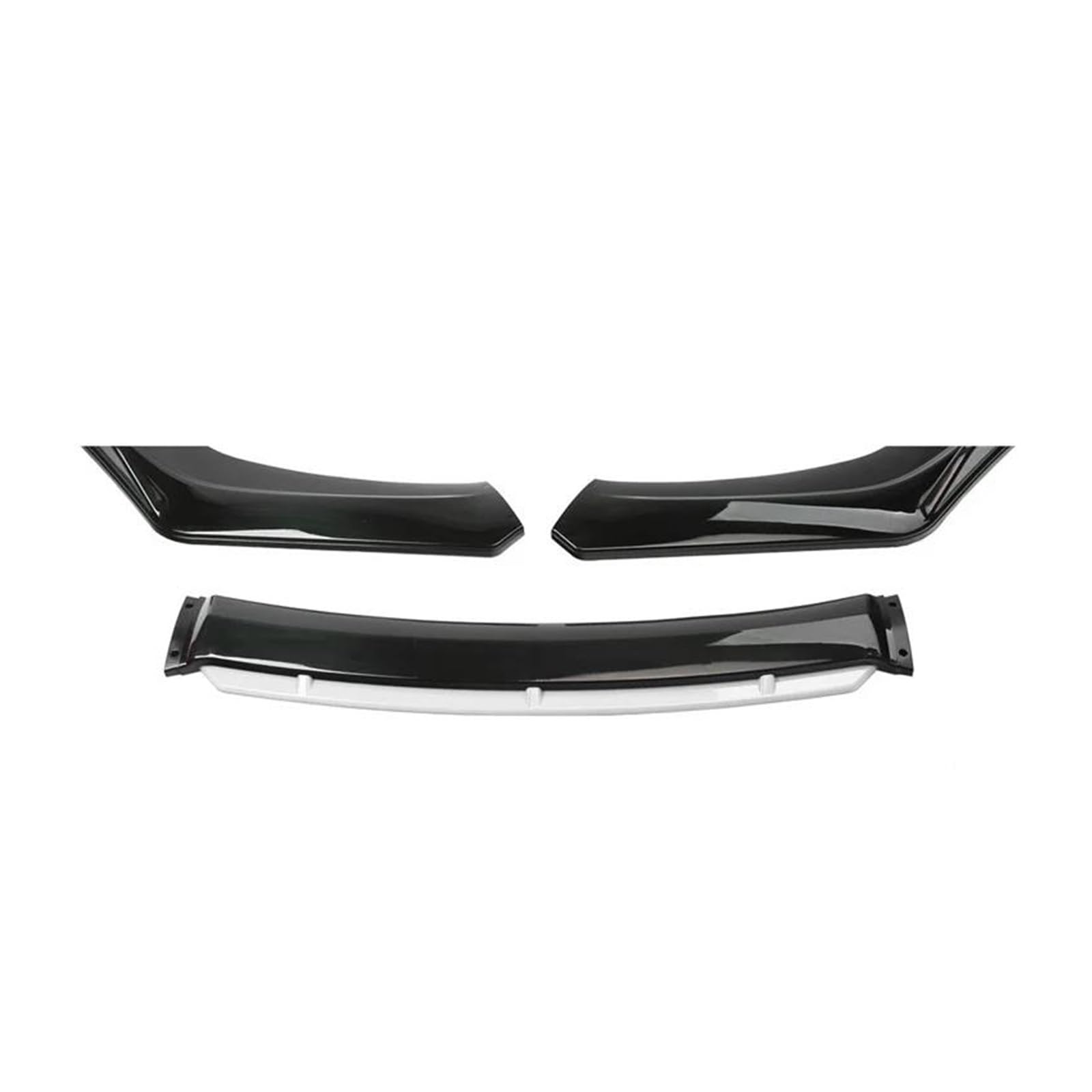 Splitter 4 STÜCKE Auto Frontstoßstange Unterlippe Body Kit Spoiler Canard Splitter Diffusor Frontstoßstange Abdeckung Lippe Frontspoiler Flügel Universal Frontspoiler(Black with White) von MALTAY