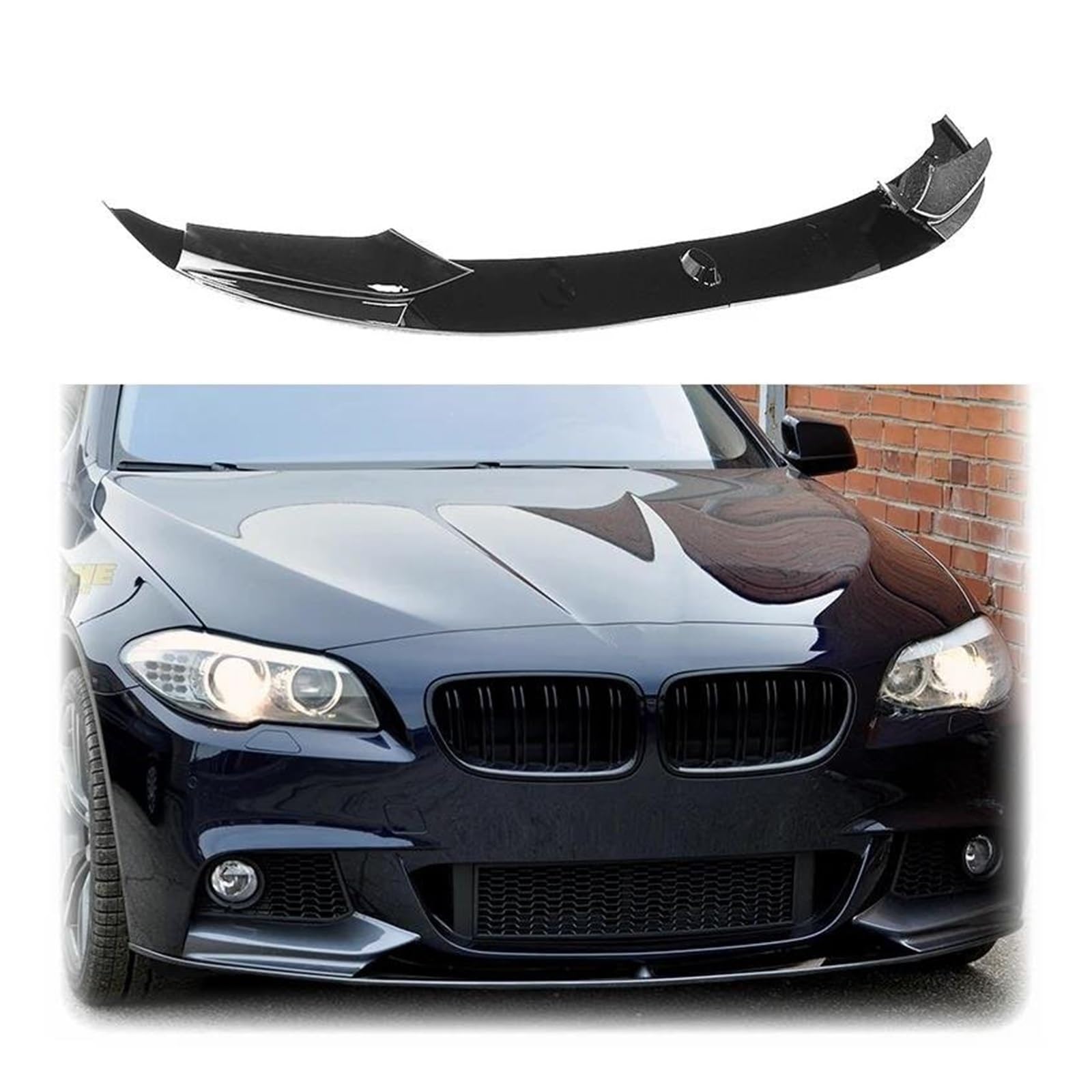 Splitter Frontschürze Lip Body Kit Für 5 Series F10 535i 528i Sport 2011 2012 2013 2014 2015 2016 ABS Glänzend Schwarz Frontspoiler von MALTAY