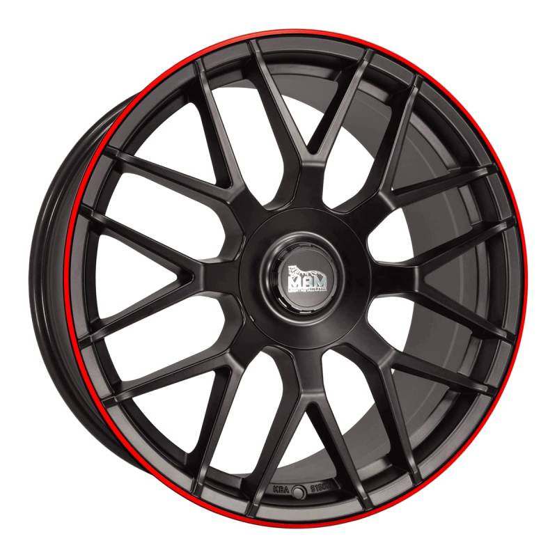 MAM Felgen MAM GT1 19 Zoll Alufelge 9,5J 5/112 ET30 66,6 MATT BLACK LIP RED, 9.5X19 von MAM