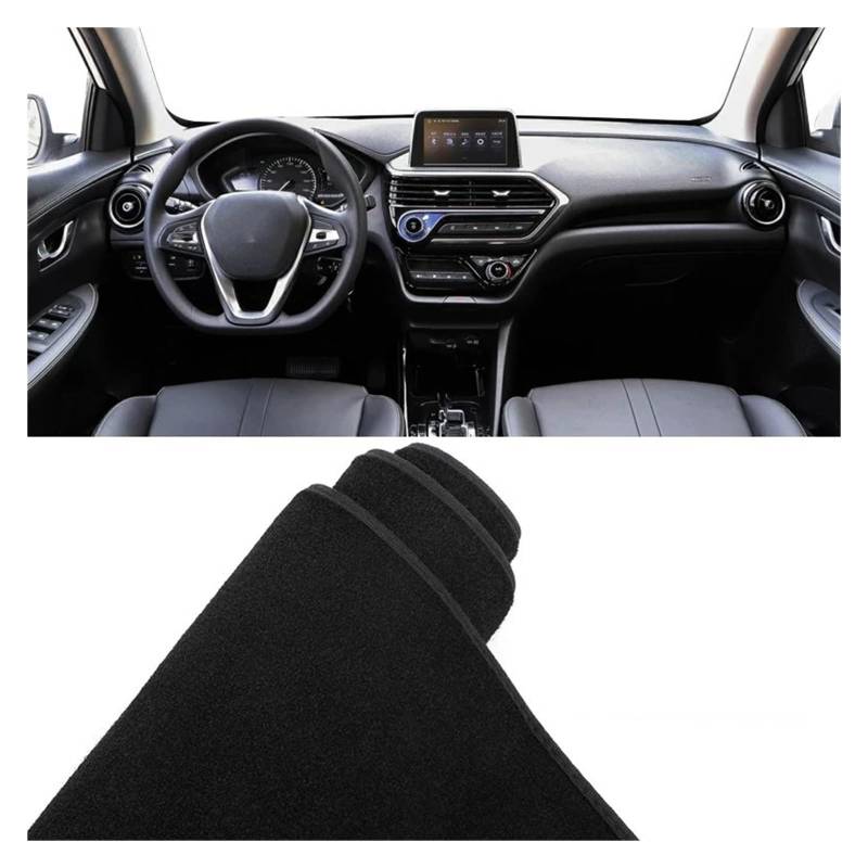 Für Changan Für Alsvin 2018 2019 2020 2021 2022 2023 Auto-Armaturenbrett-Pad Instrumenten-Schreibtisch-Abdeckungsmatte rutschfest Dash Matte Sonnenschutz Matte(A Black Side) von MAMEFVBB