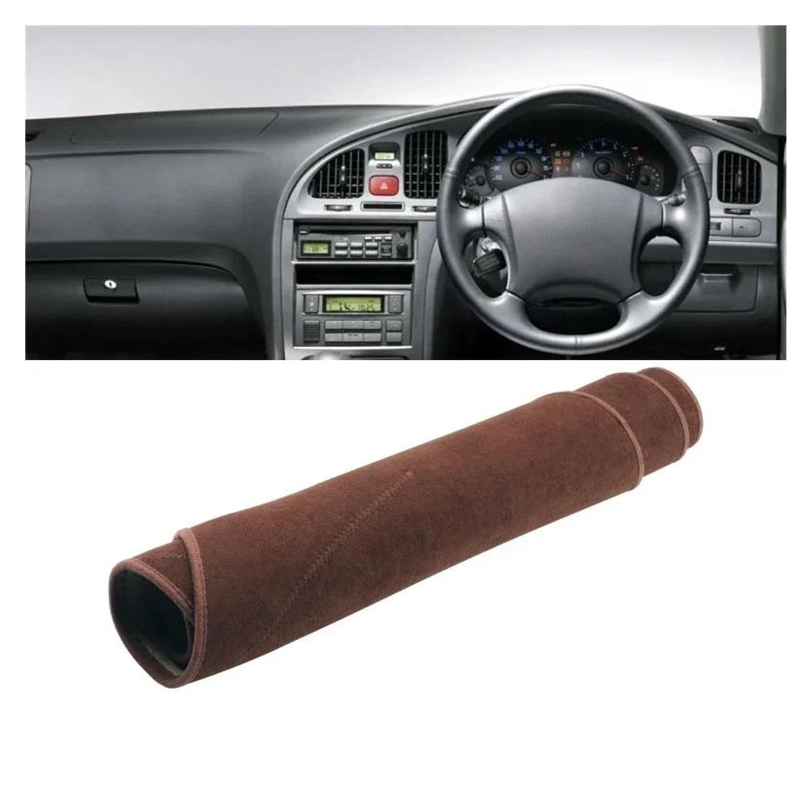 Für Hyundai Für Elantra XD 2001 2002 2003 2004 2005 2006 Auto-Armaturenbrett-Sonnenschutzabdeckung Instrumententafelmatte rutschfeste Unterlage Dash Matte Sonnenschutz Matte(B RHD Brown) von MAMEFVBB