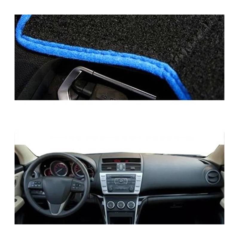 Für Mazda 6 2007-2012 Für ATENZA 2008-2011 Für GH1 Serie Auto Dashboard Abdeckung Dash Matte Teppich Sonnenschirm Dash Matte Sonnenschutz Matte(LHD Blue) von MAMEFVBB