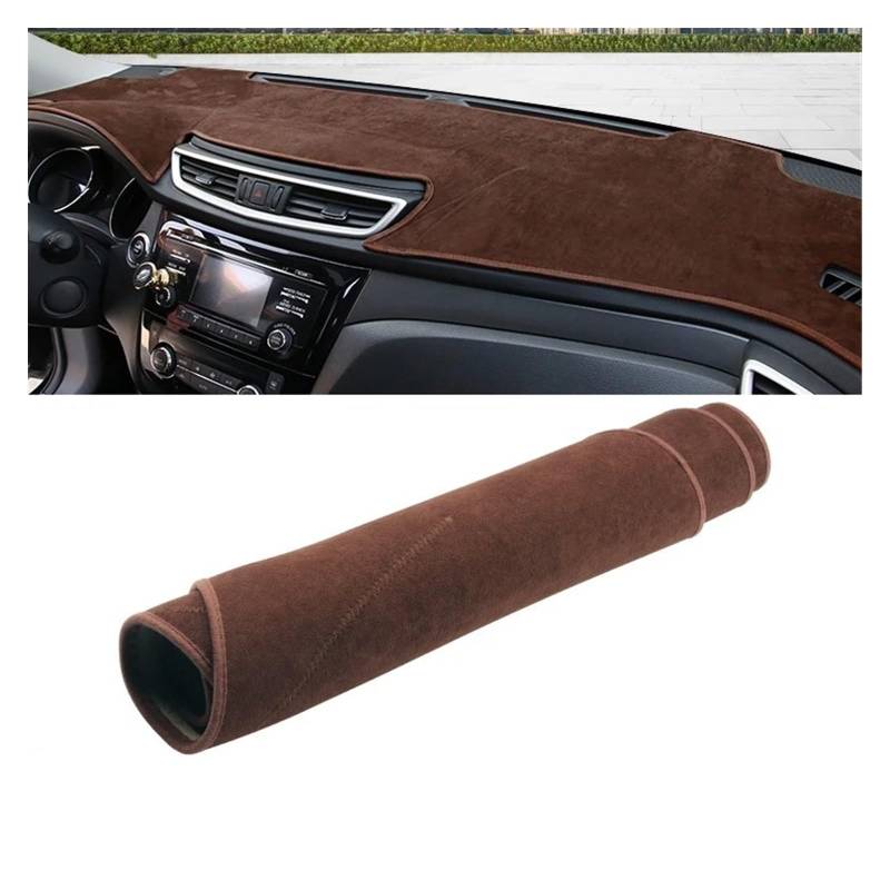 Für Nissan Für Qashqai J11 2014 2015 2016 2017 2018 2019 2020 Auto Armaturenbrettabdeckung rutschfeste Matte Instrumententeppich DashMat Dash Matte Sonnenschutz Matte(B LHD Brown) von MAMEFVBB