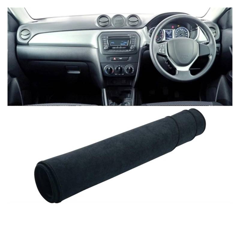 Für Suzuki Für Vitara Für LY 2015 2016 2017 2018 2019 2020 2021 2022 Auto Armaturenbrett Abdeckung Instrument Teppich Dash Matte Sonnenschutz Matte(B RHD Black) von MAMEFVBB