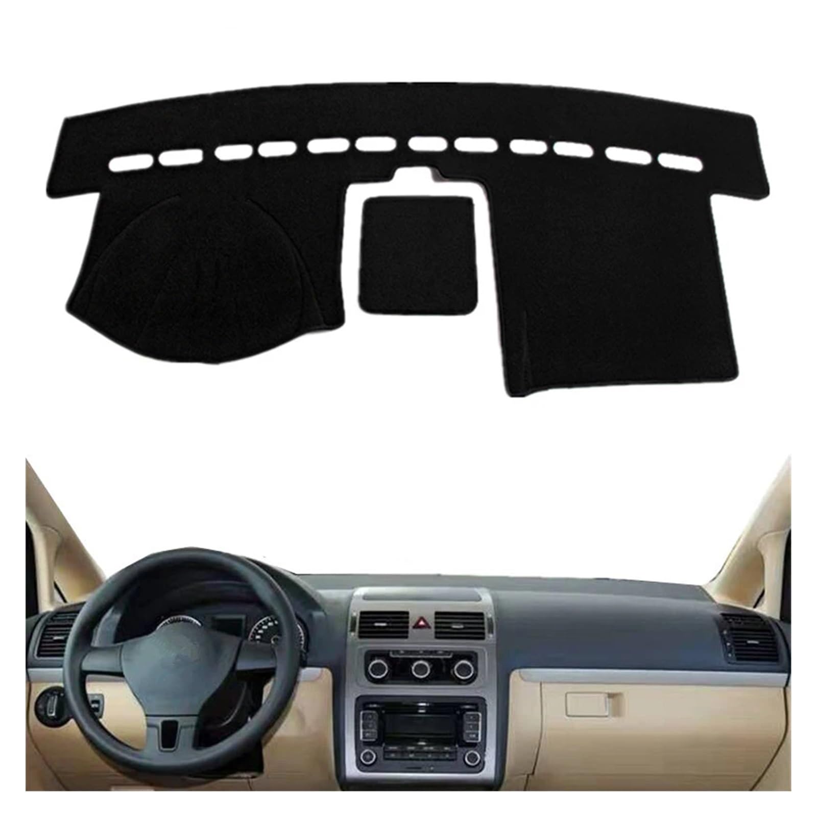 Für VW Für Touran 2003-2010 2013 2014 2015 2016 Auto Dashboard Abdeckung Pad Matte Dashboard Teppich Sonnenschirm Schützen Teppich Dash Matte Sonnenschutz Matte von MAMEFVBB