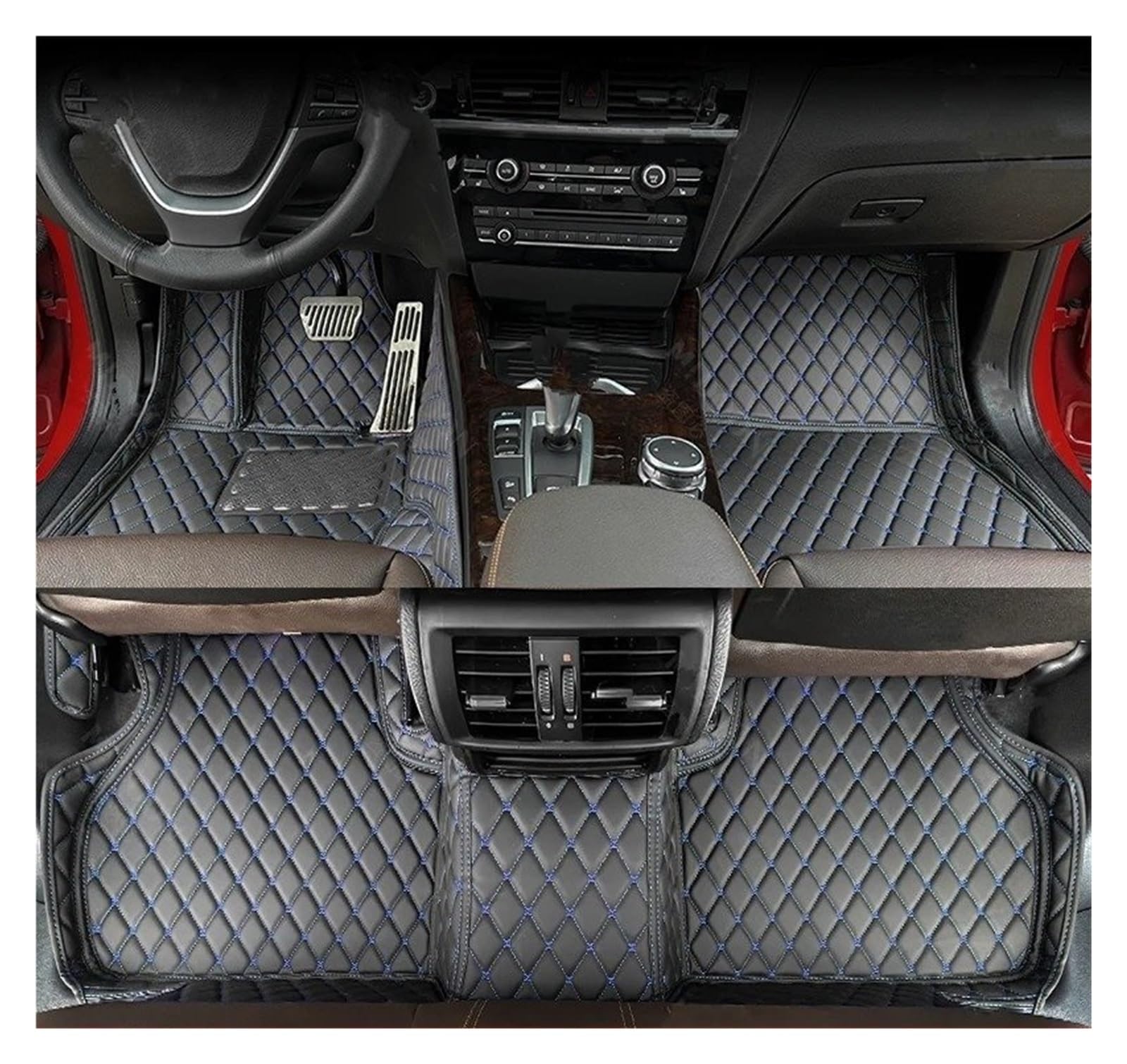 Kofferraumwanne Für 3 Serie GT F34 2013-2019 Auto Kofferraum Abdeckung Pad Innen Schutz Zubehör Auto Vollständige Abdeckung Stamm Matte Auto Kofferraummatte(Black Blue-Floor) von MAMEFVBB