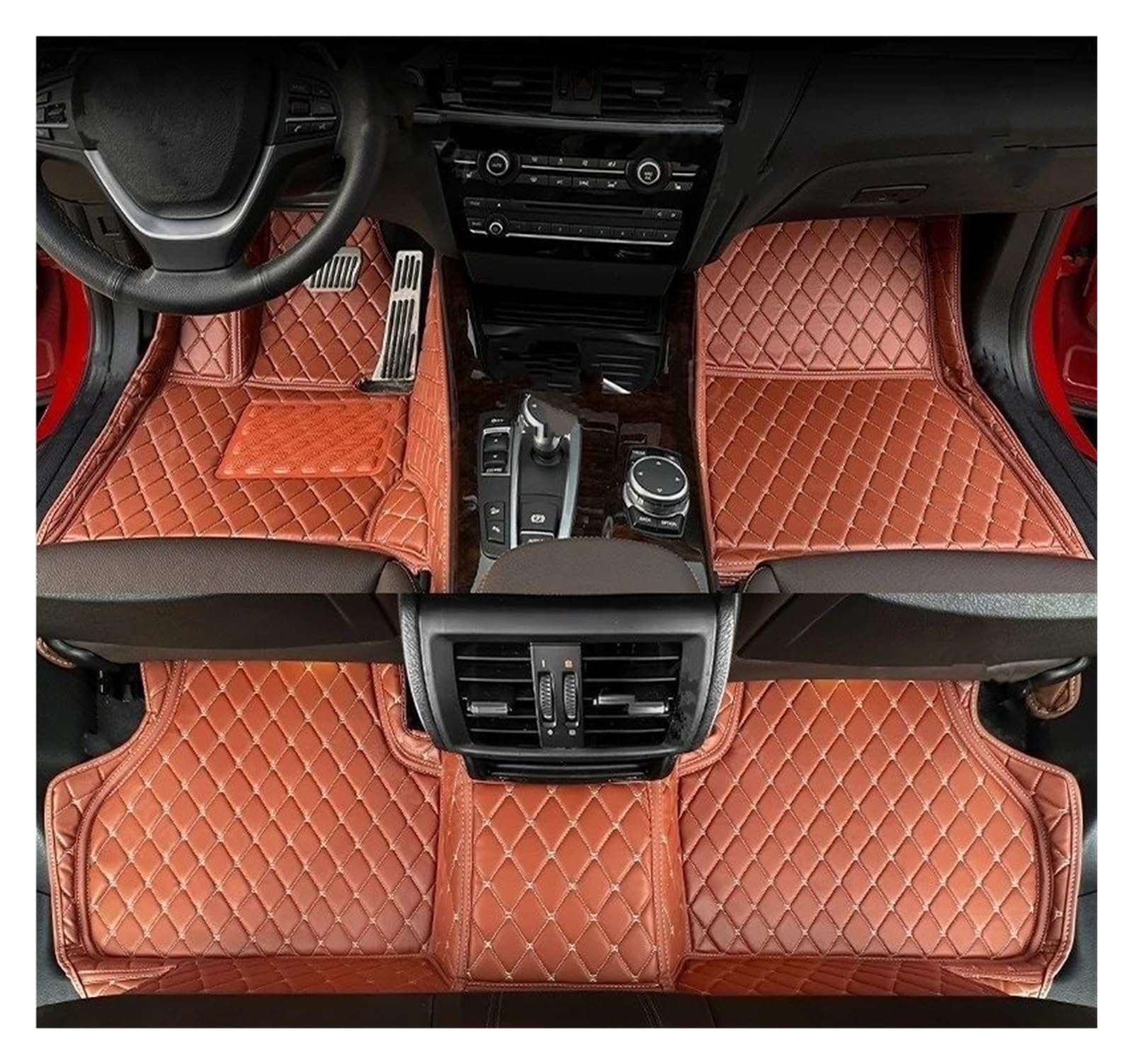 Kofferraumwanne Für 3 Serie GT F34 2013-2019 Auto Kofferraum Abdeckung Pad Innen Schutz Zubehör Auto Vollständige Abdeckung Stamm Matte Auto Kofferraummatte(Brown-Floor) von MAMEFVBB