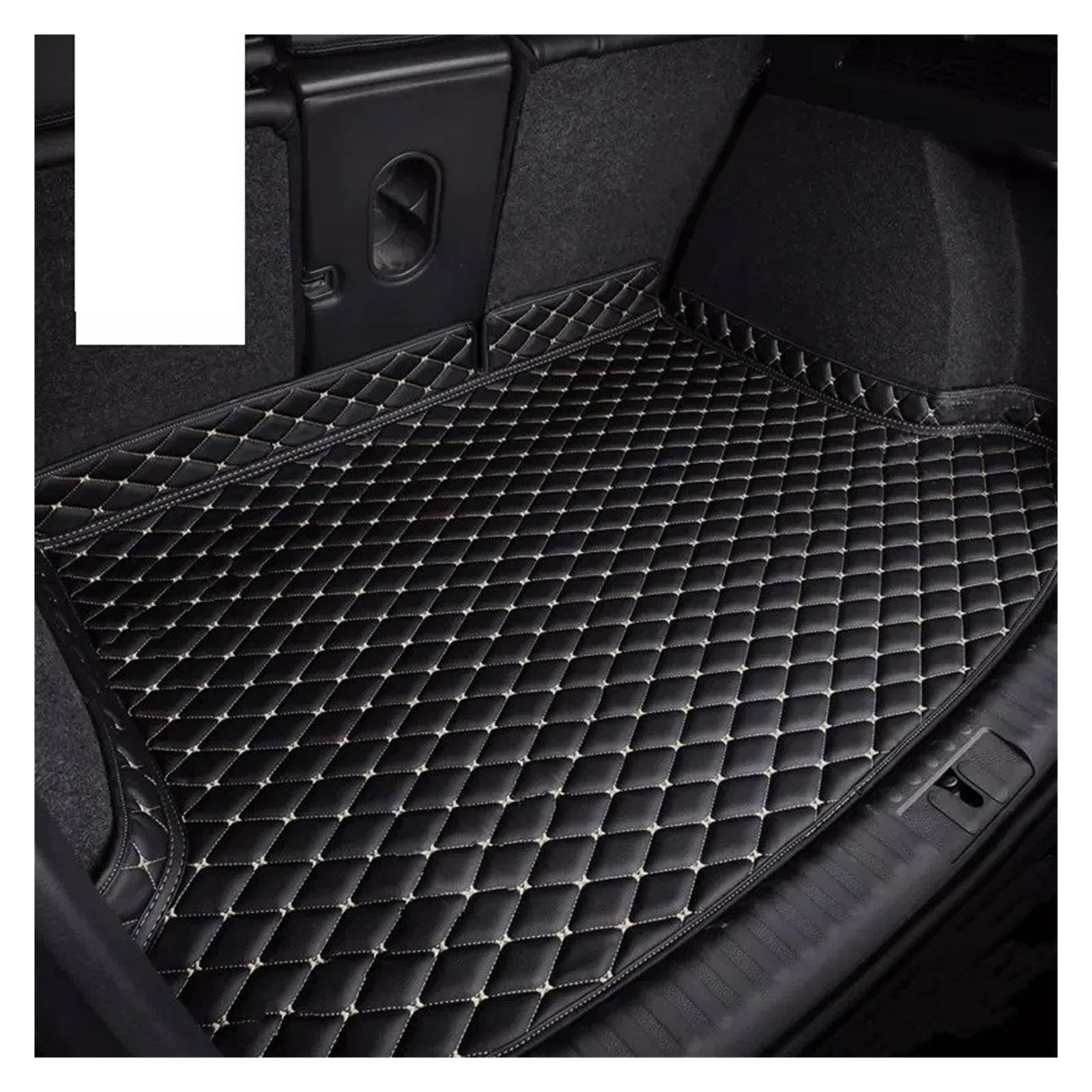 Kofferraumwanne Für Benz Für GLE Klasse 5-Sitz W167 V167 350 450 580 2020 2021 2022 2023 2024 Kofferraum Matte High Für Edge Design Auto Zubehör Auto Kofferraummatte(Black-Beige) von MAMEFVBB