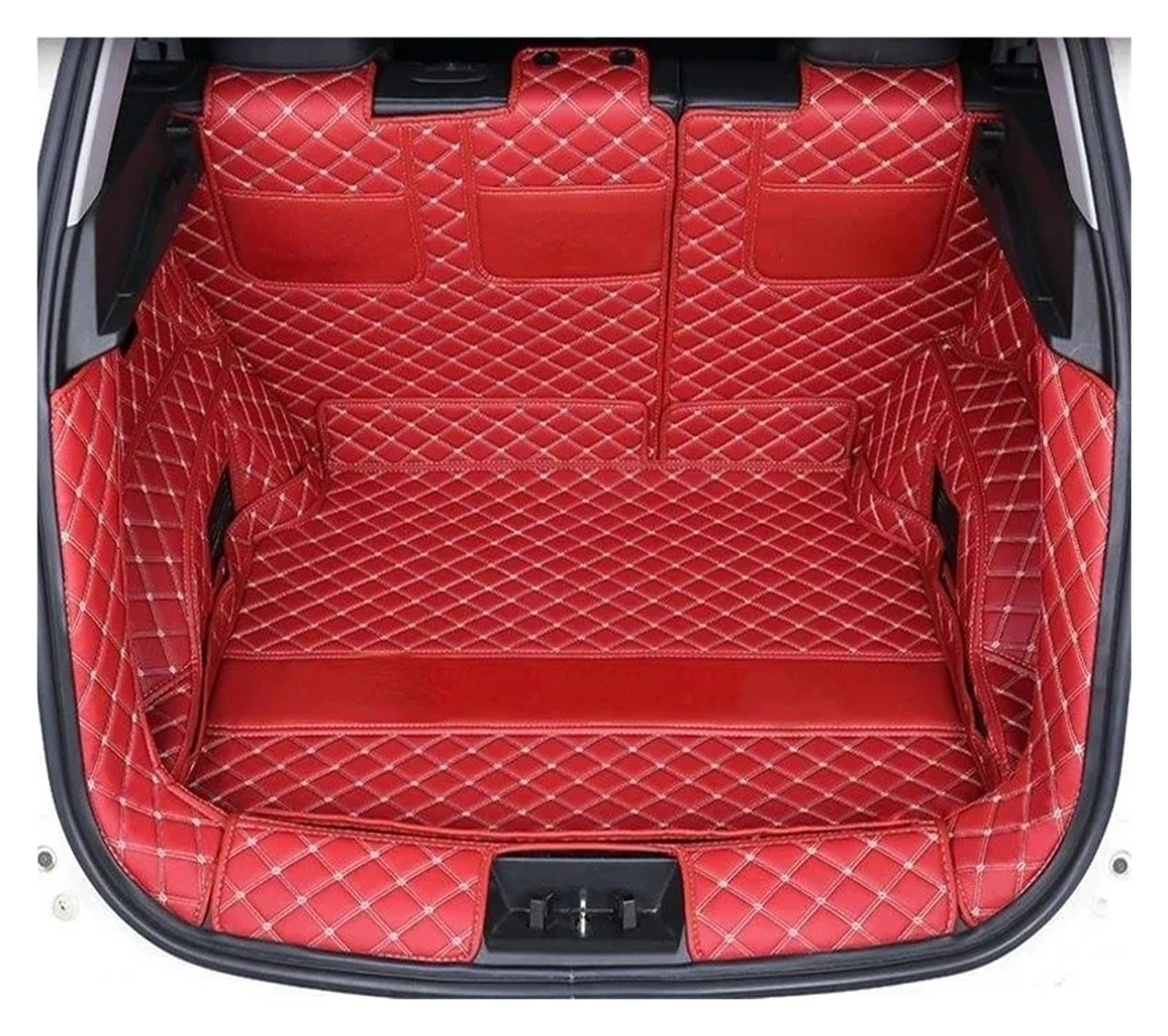 Kofferraumwanne Für Chery Für Tiggo 4 Pro 2023 2024 Vollständige Abdeckung Auto Stamm Matten Auto Zubehör Auto Matte Innen Cargo-Liner Auto Kofferraummatte(Pull Rope Red) von MAMEFVBB