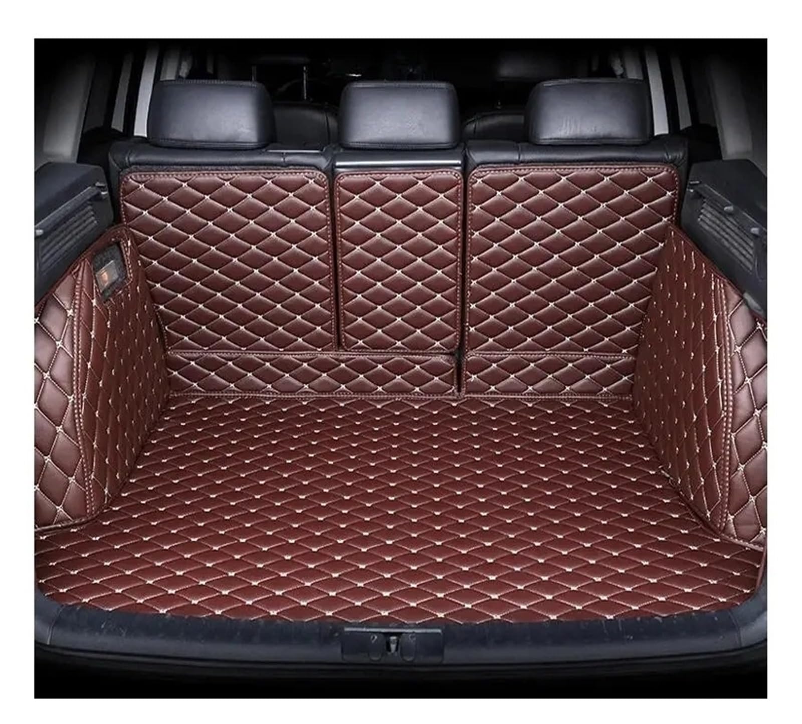 Kofferraumwanne Für Peugeot 5008 2017-2023 Auto Vollständige Abdeckung Stamm Matte Auto Boot Abdeckung Pad Für Cargo-Liner Innen Schutz Zubehör Auto Kofferraummatte(Coffee- 1 pcs,5-seat) von MAMEFVBB